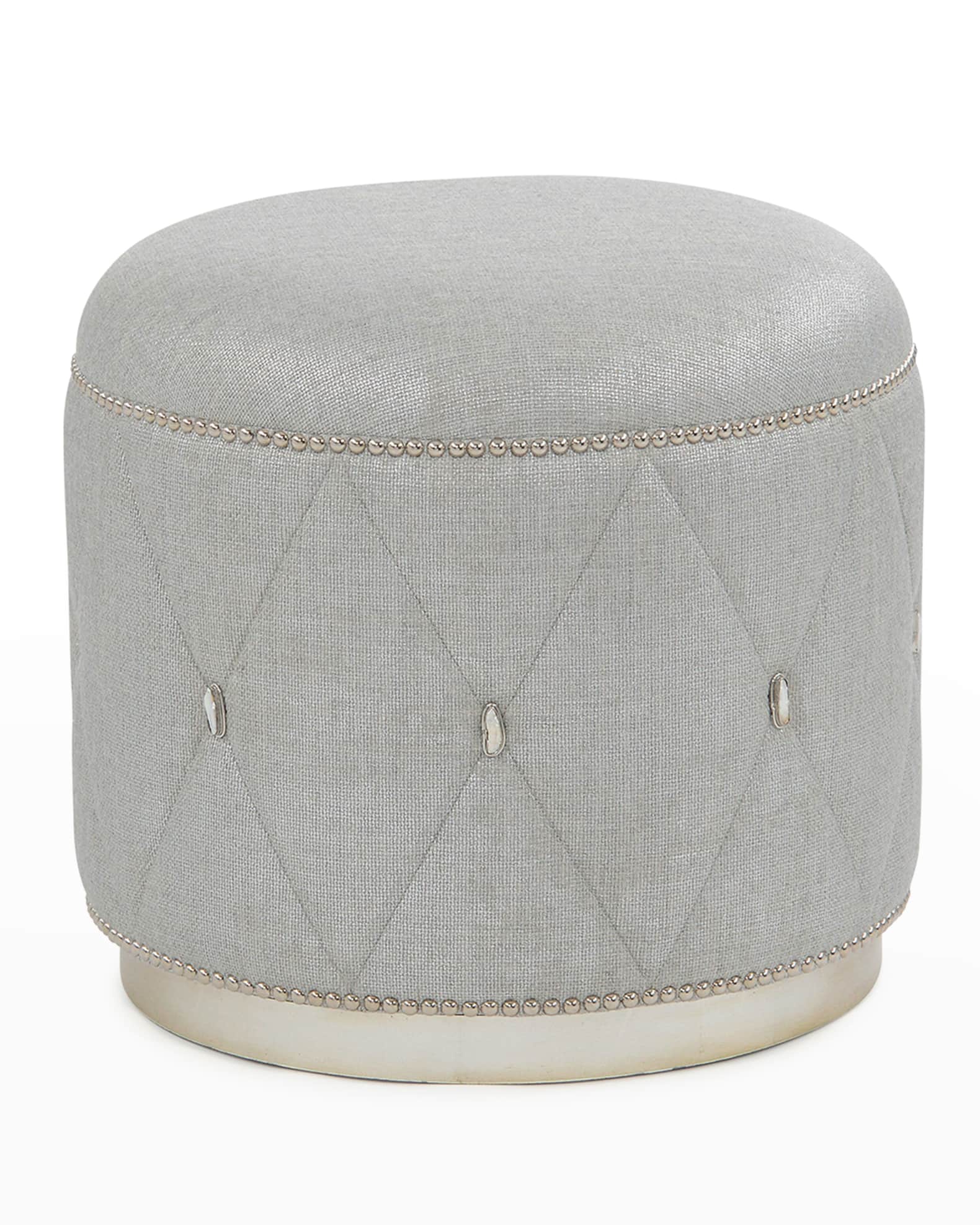 Small silver ottoman discount