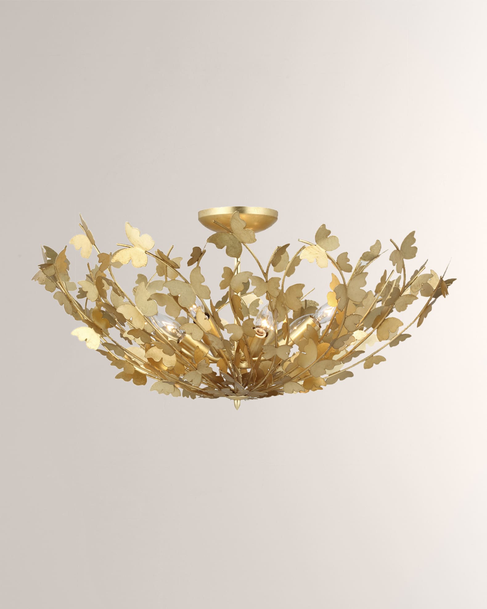 Visual Comfort Signature LED Semi Flush Mount Farfalle Gild