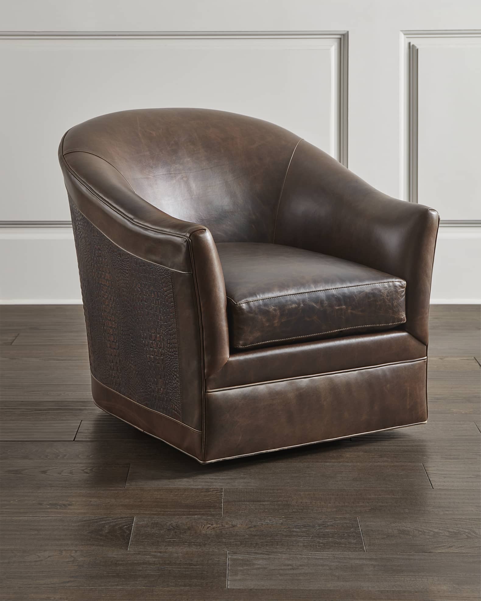 Hooker leather swivel chair sales