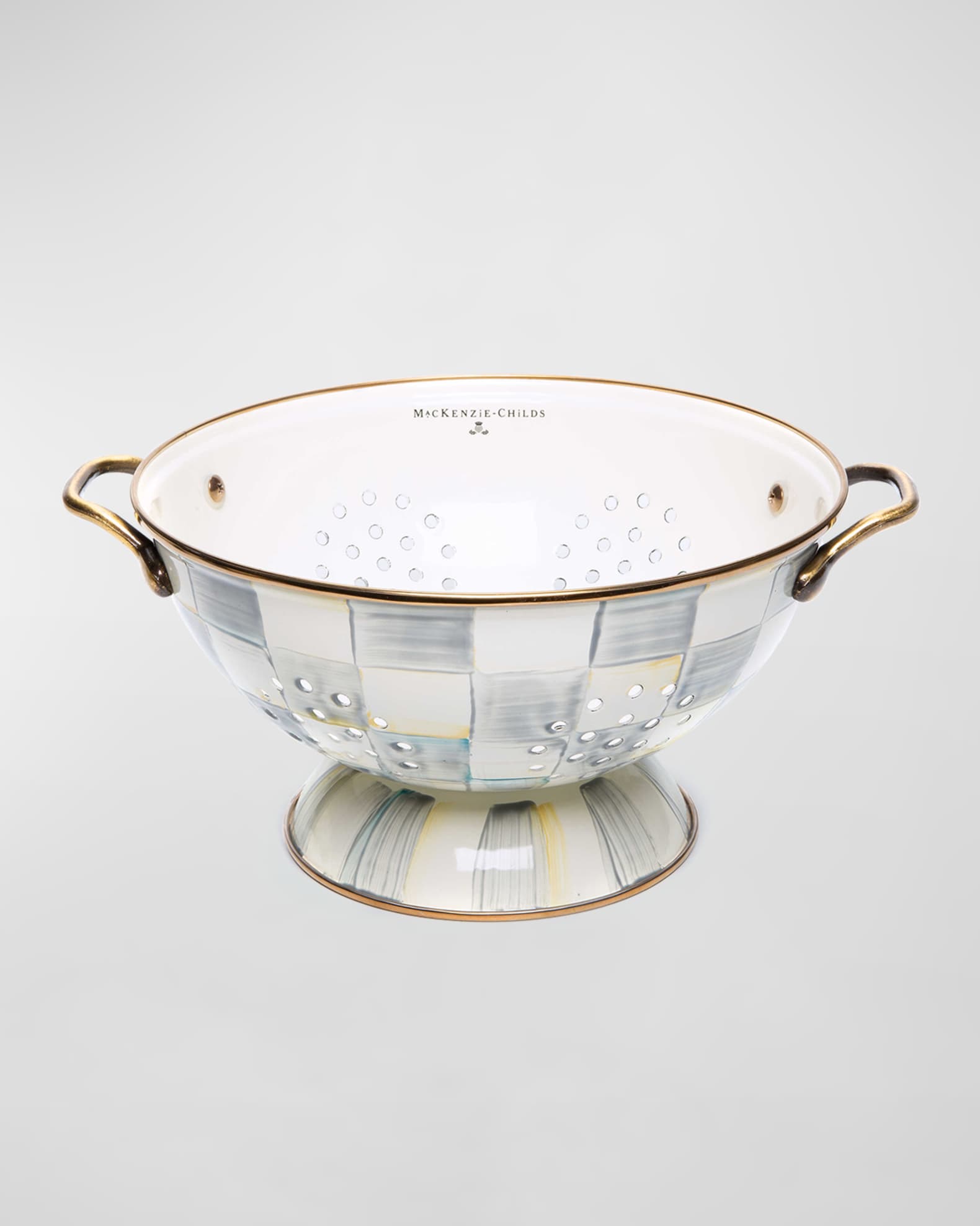 MacKenzieChilds Sterling Check Large Colander Horchow