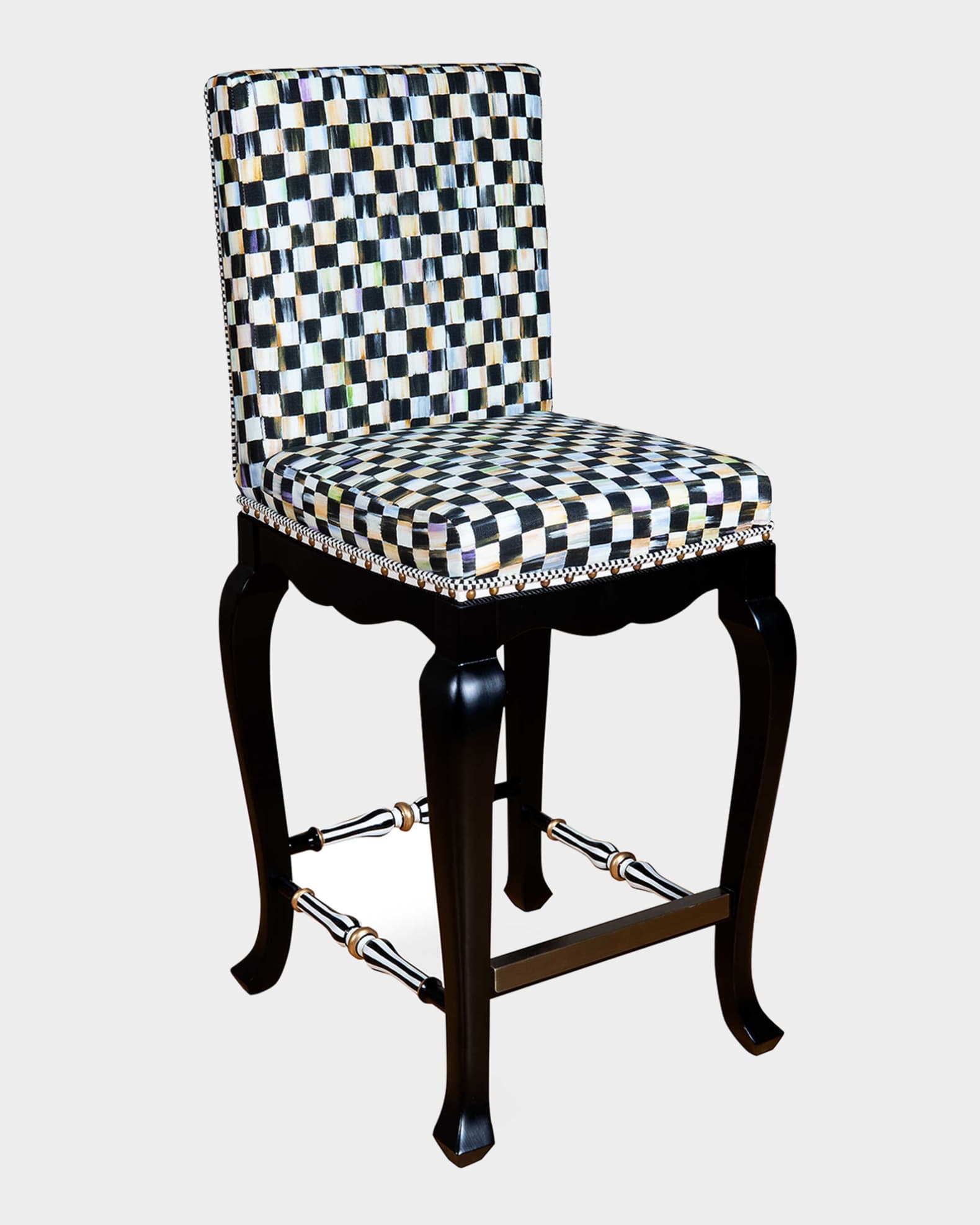 MacKenzie Childs Courtly Check Counter Stool Horchow