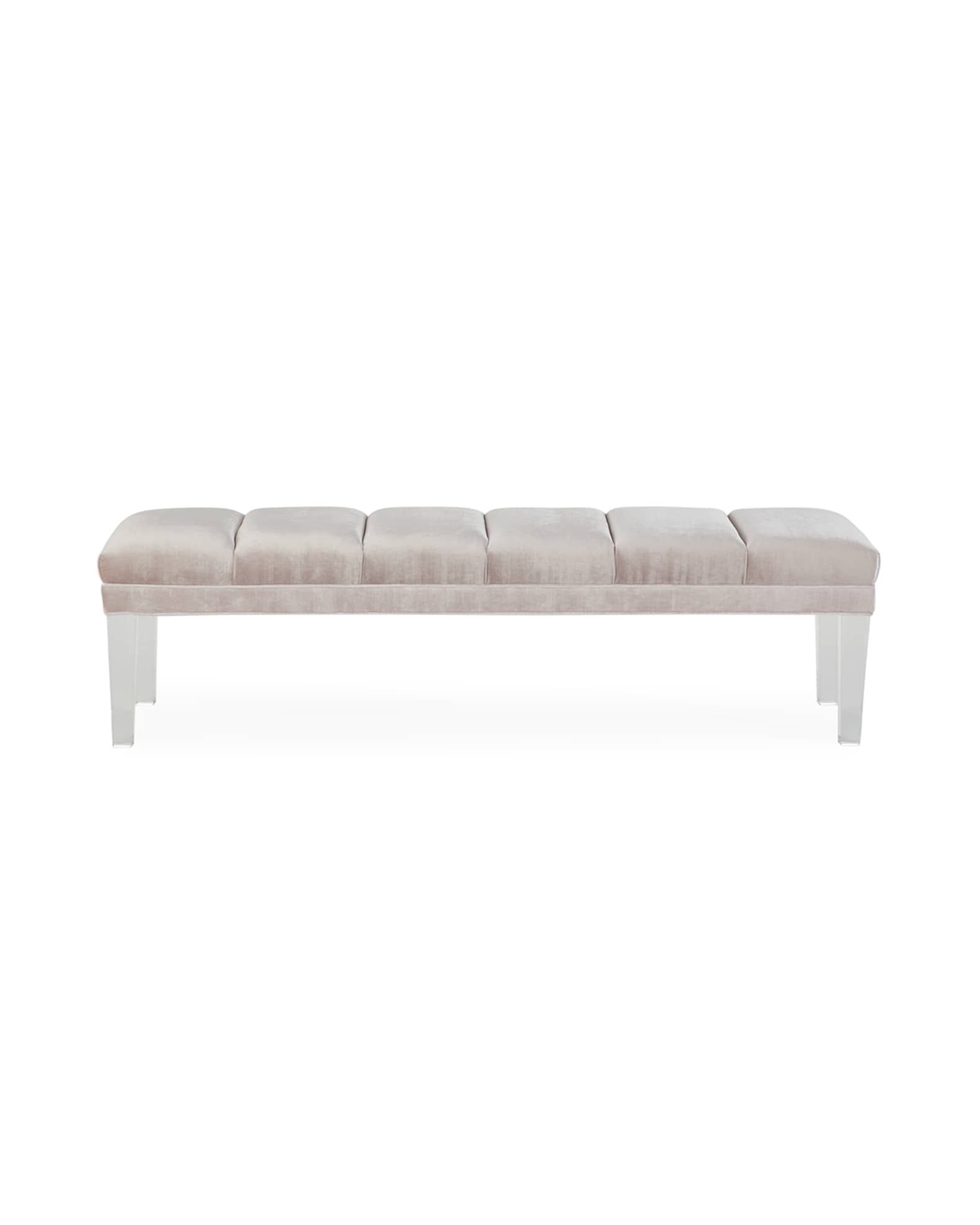 Upholstered bench with acrylic legs best sale
