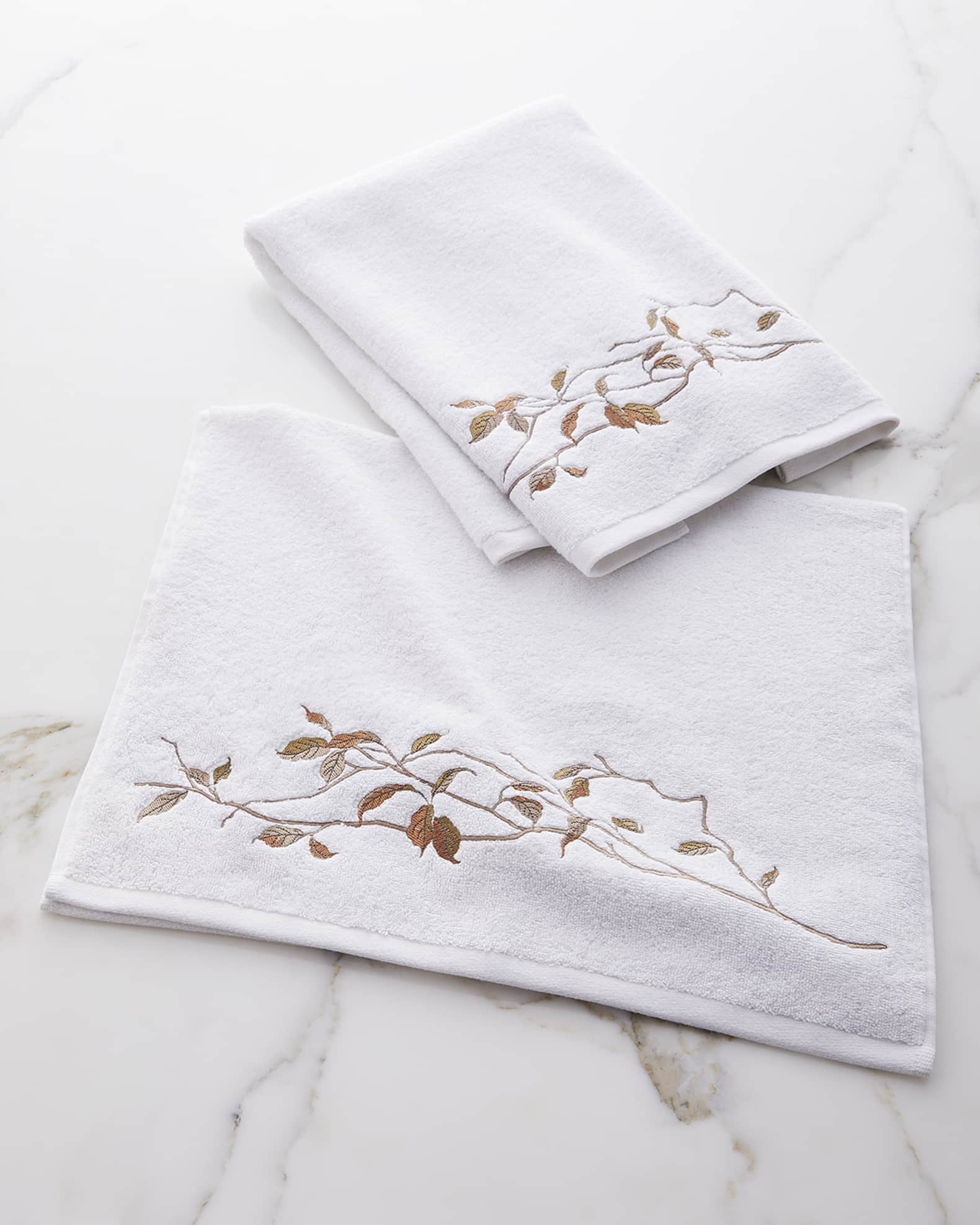 Michael Aram Branch Embroidered Hand Towel, Set of 2