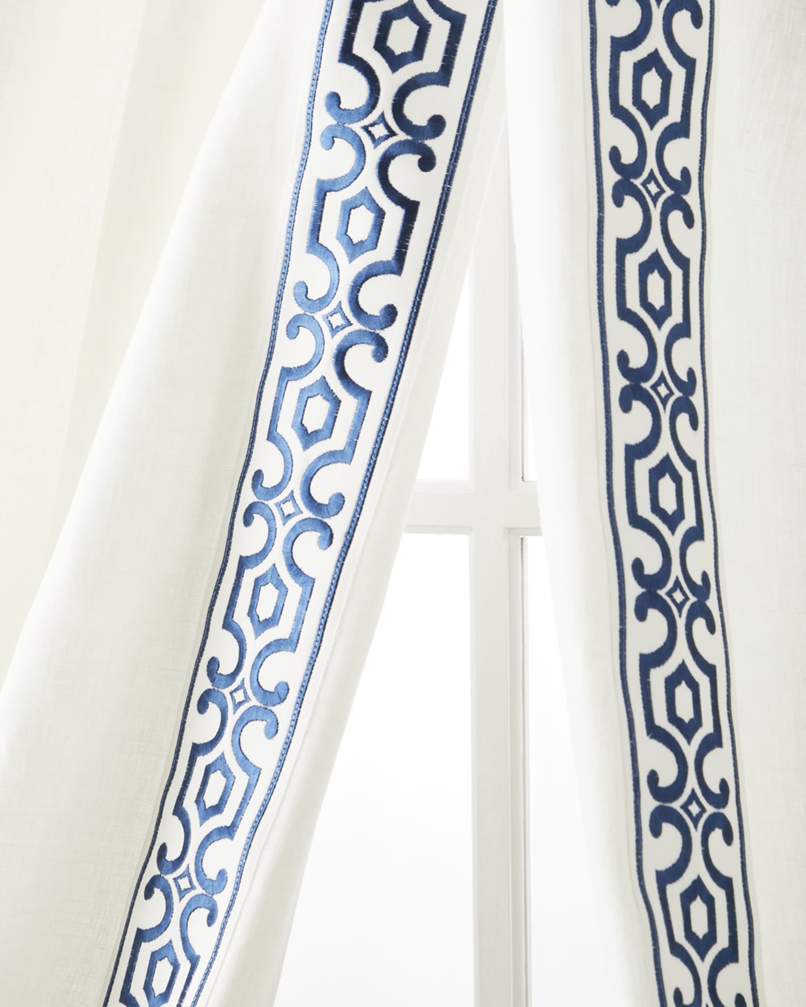Home Silks Two Andes Navy Curtains, 108"L