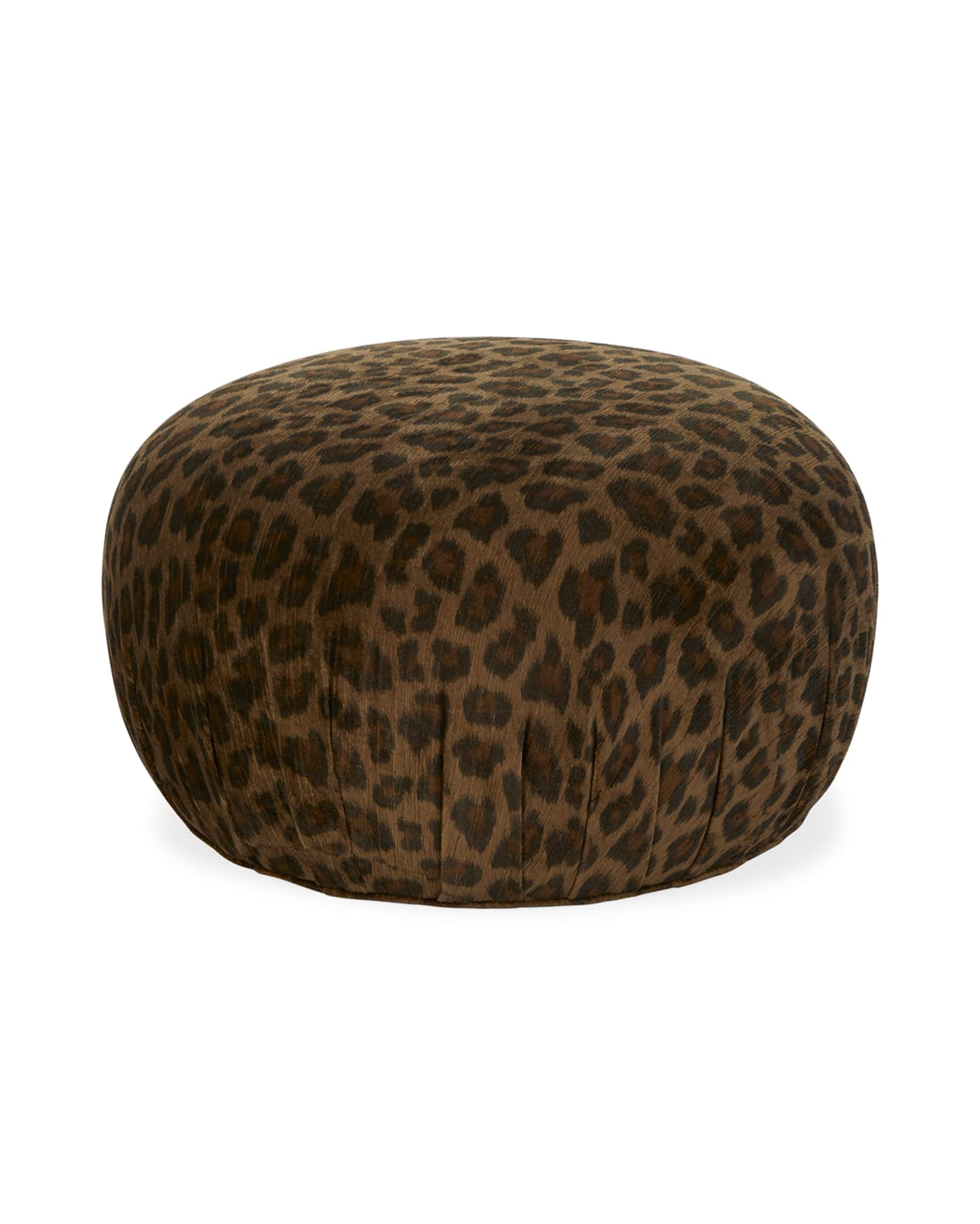 Leopard Pouf Ottoman, Brown Pouf Ottoman, Animal Print, Animal