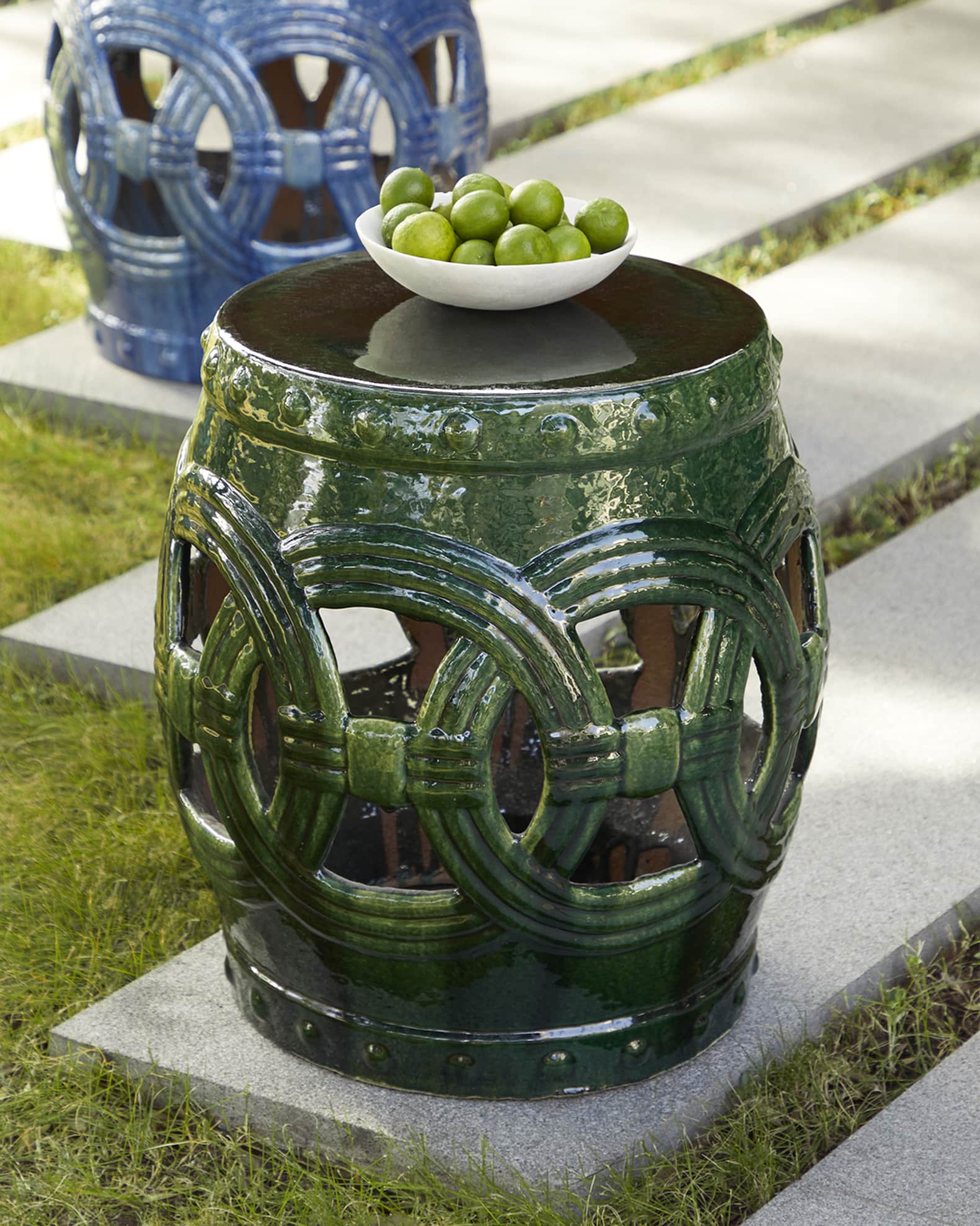 Emissary Trading Eternity Large 21 Garden Stool Table Tea Green