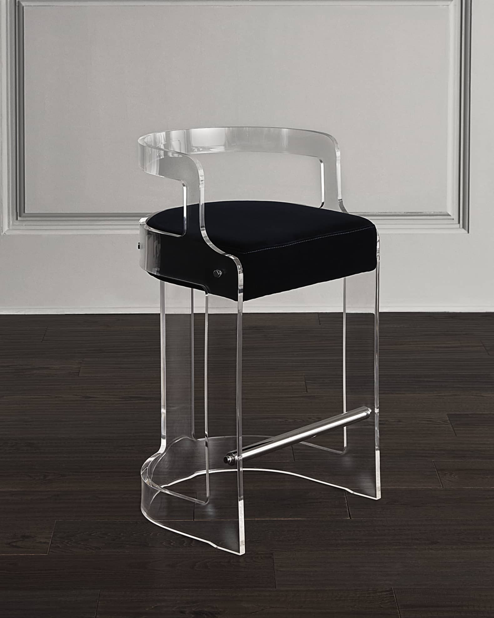 Lucite bar sale stools with backs