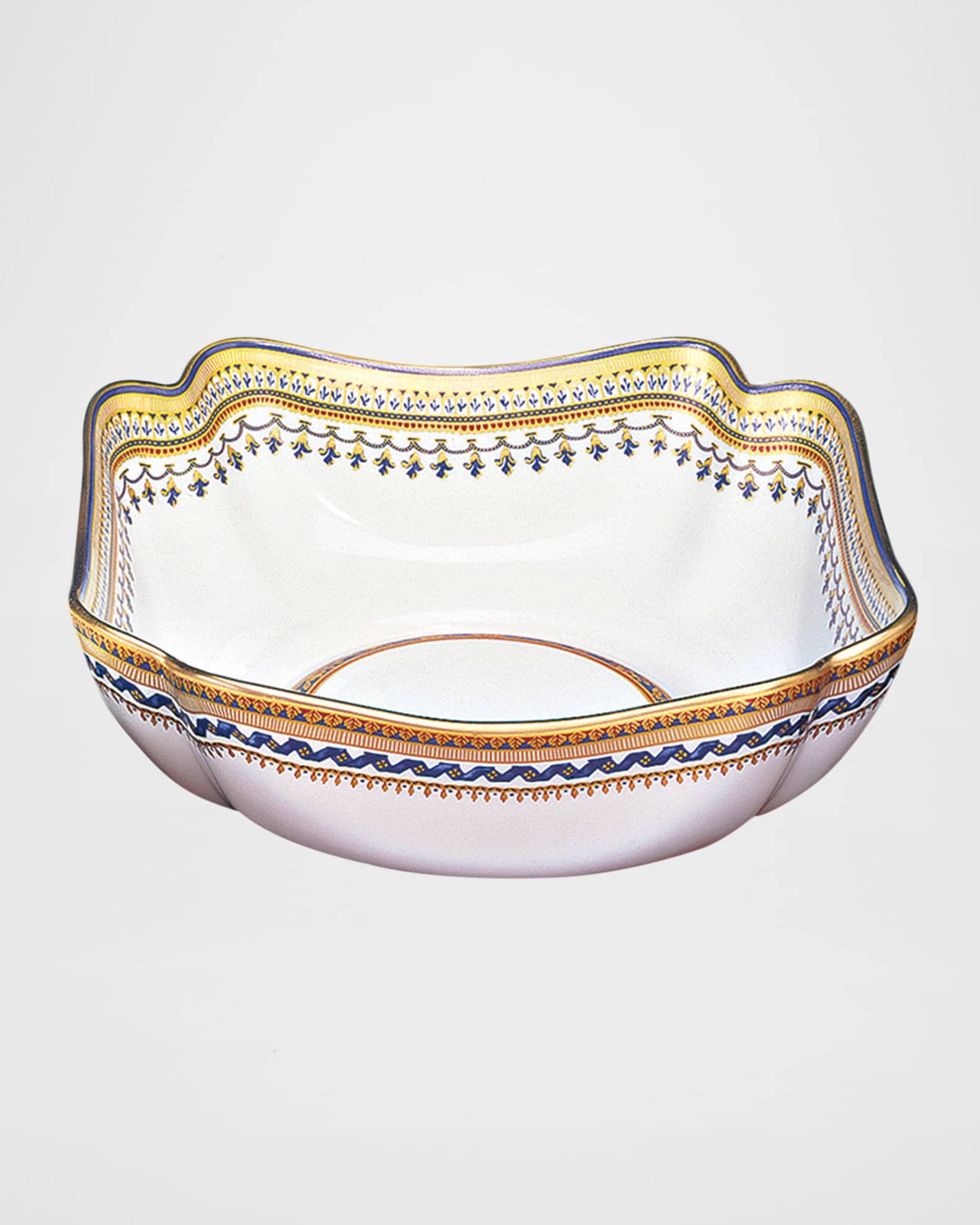 Mottahedeh Chinoise Blue Large Square Bowl