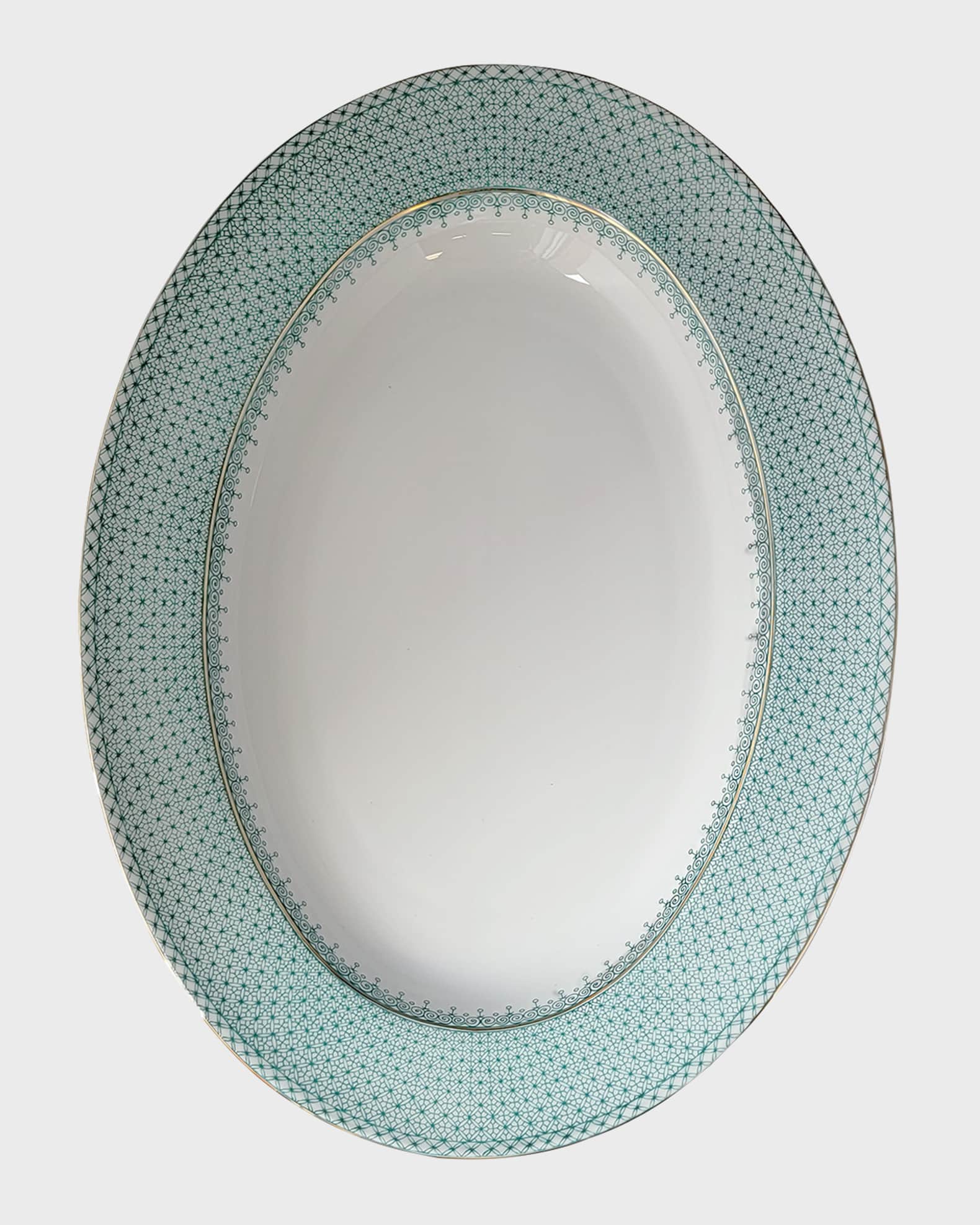 Mottahedeh Green Lace Oval Platter