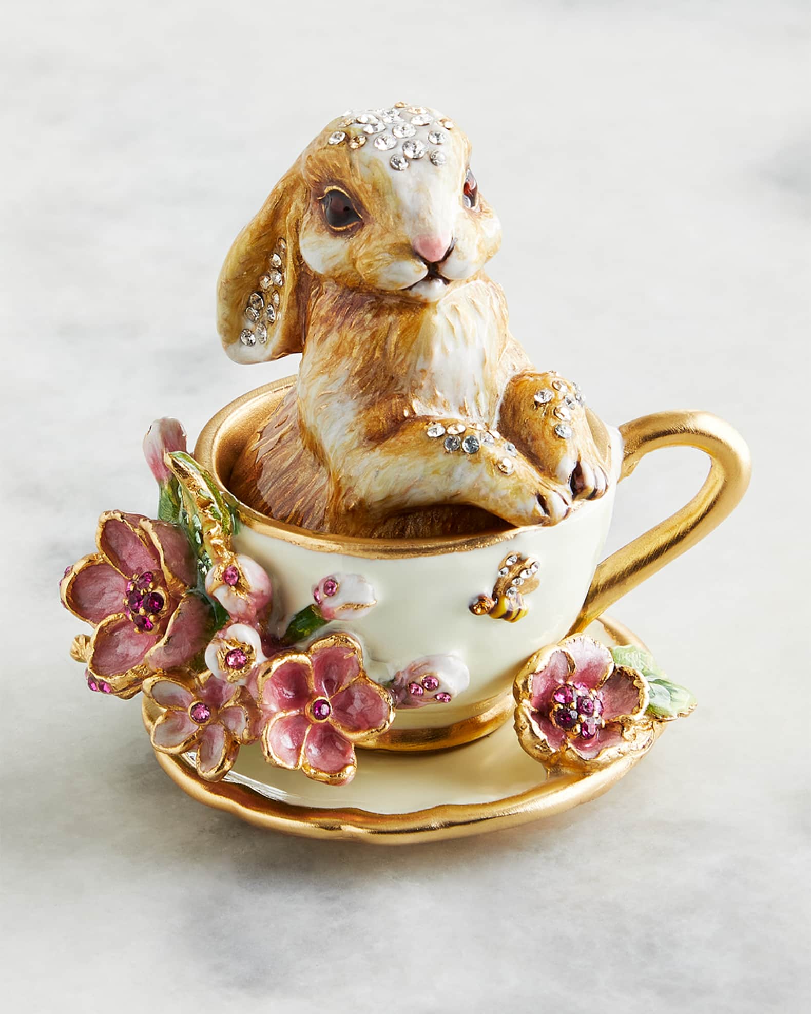 Jay Strongwater 2022 Teacup Bunny Decorative Box Horchow