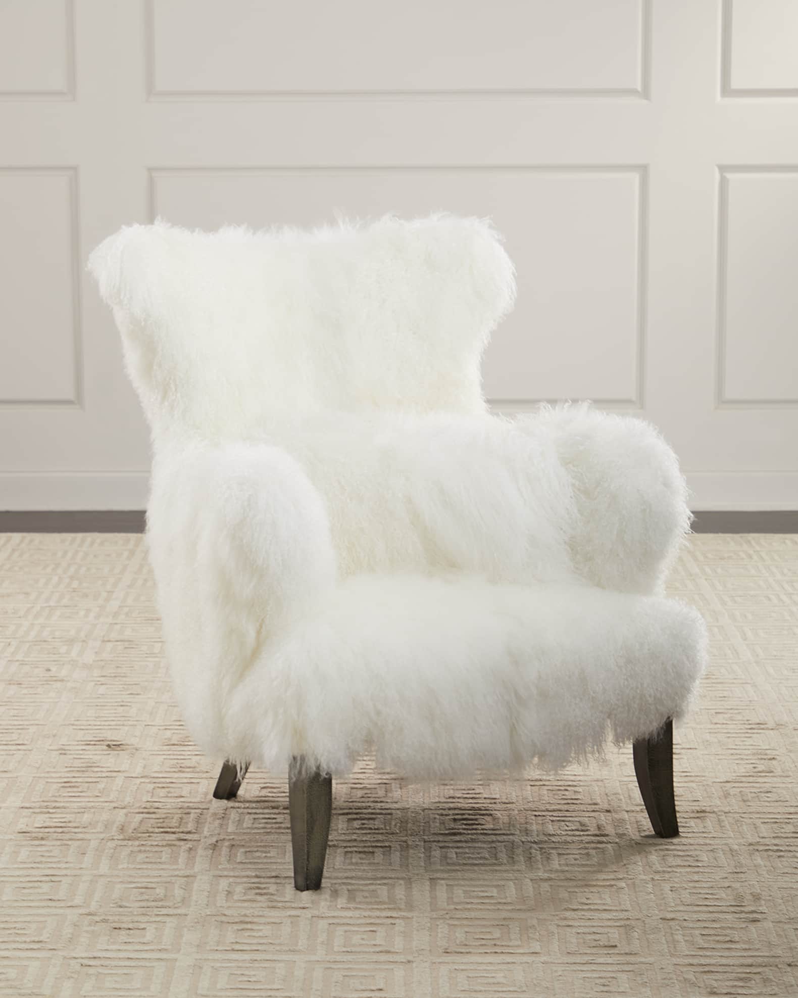 Faux sheepskin tub chair store