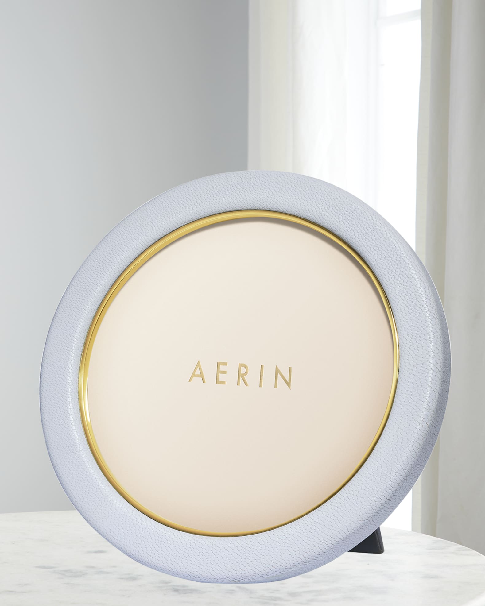 AERIN Piero Leather Round Photo Frame Horchow