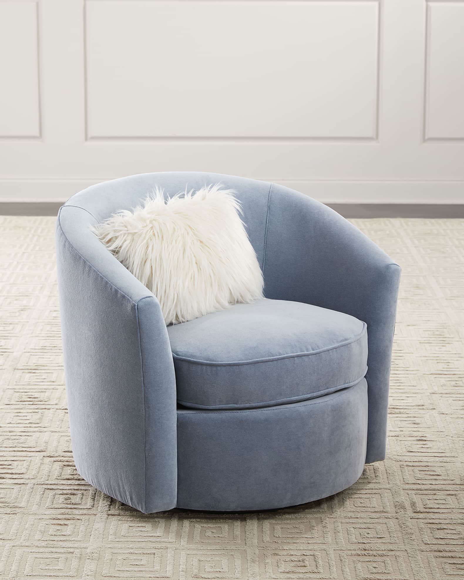 Baby blue swivel chair top