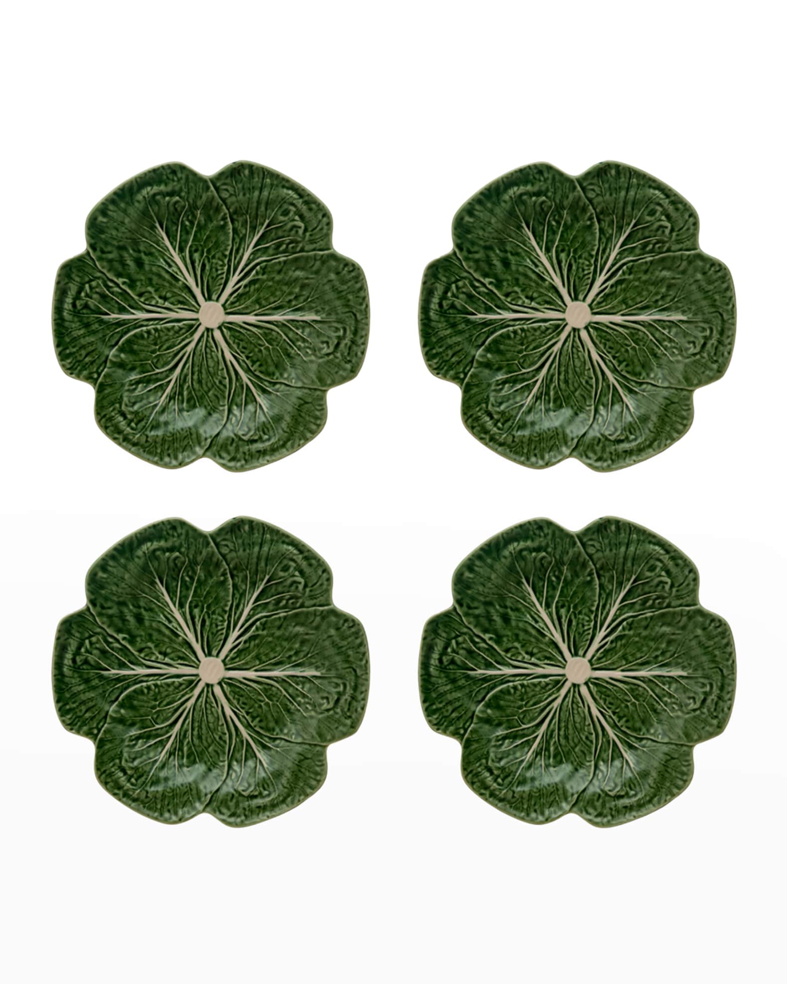 Bordallo Pinheiro Cabbage Dinner Plates, Green Set of 4 Horchow