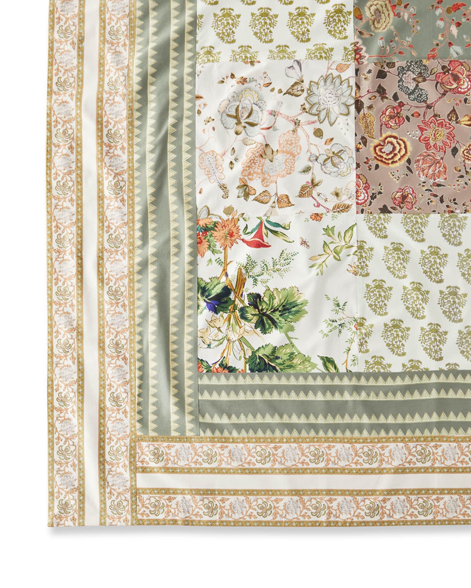 Handprint Tranquil Patchwork Tablecloth 72X108 Horchow