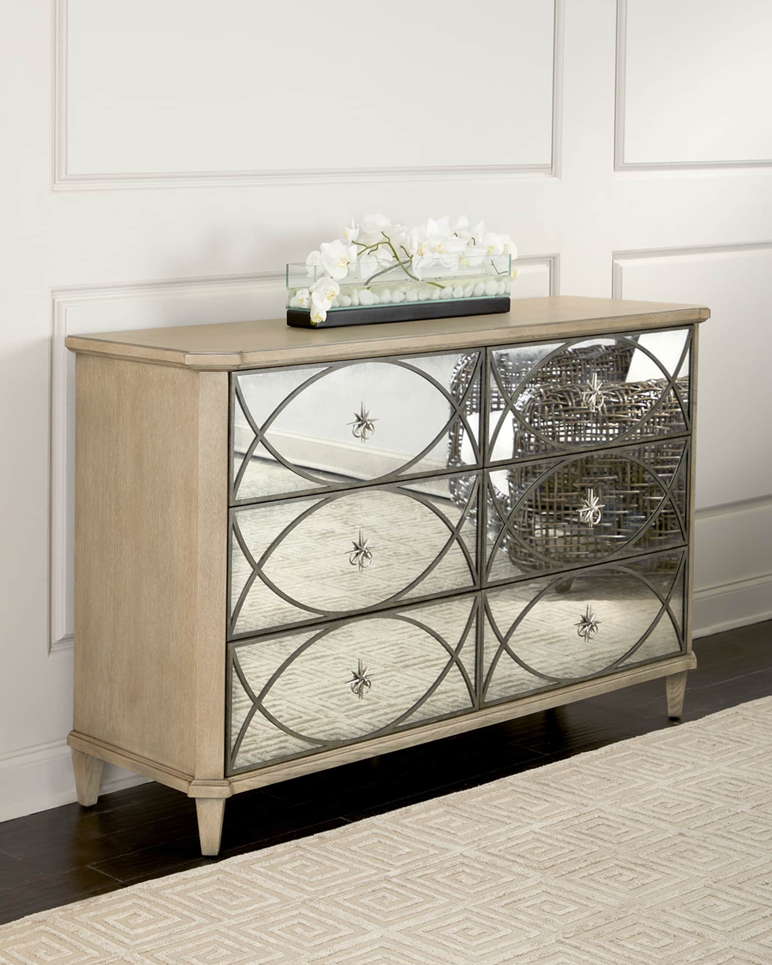 Horchow mirrored hot sale nightstands