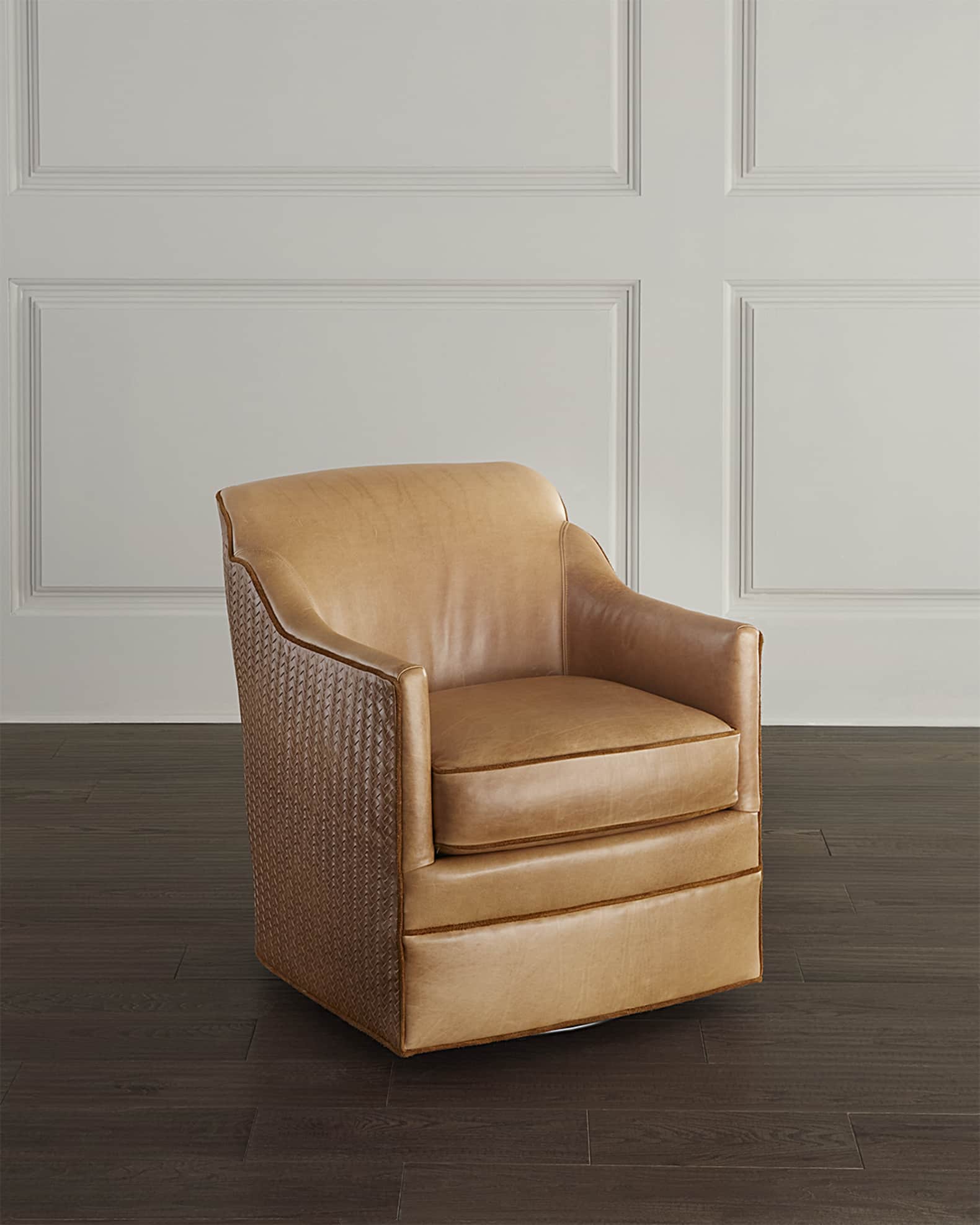 Wood and leather swivel chair clearance