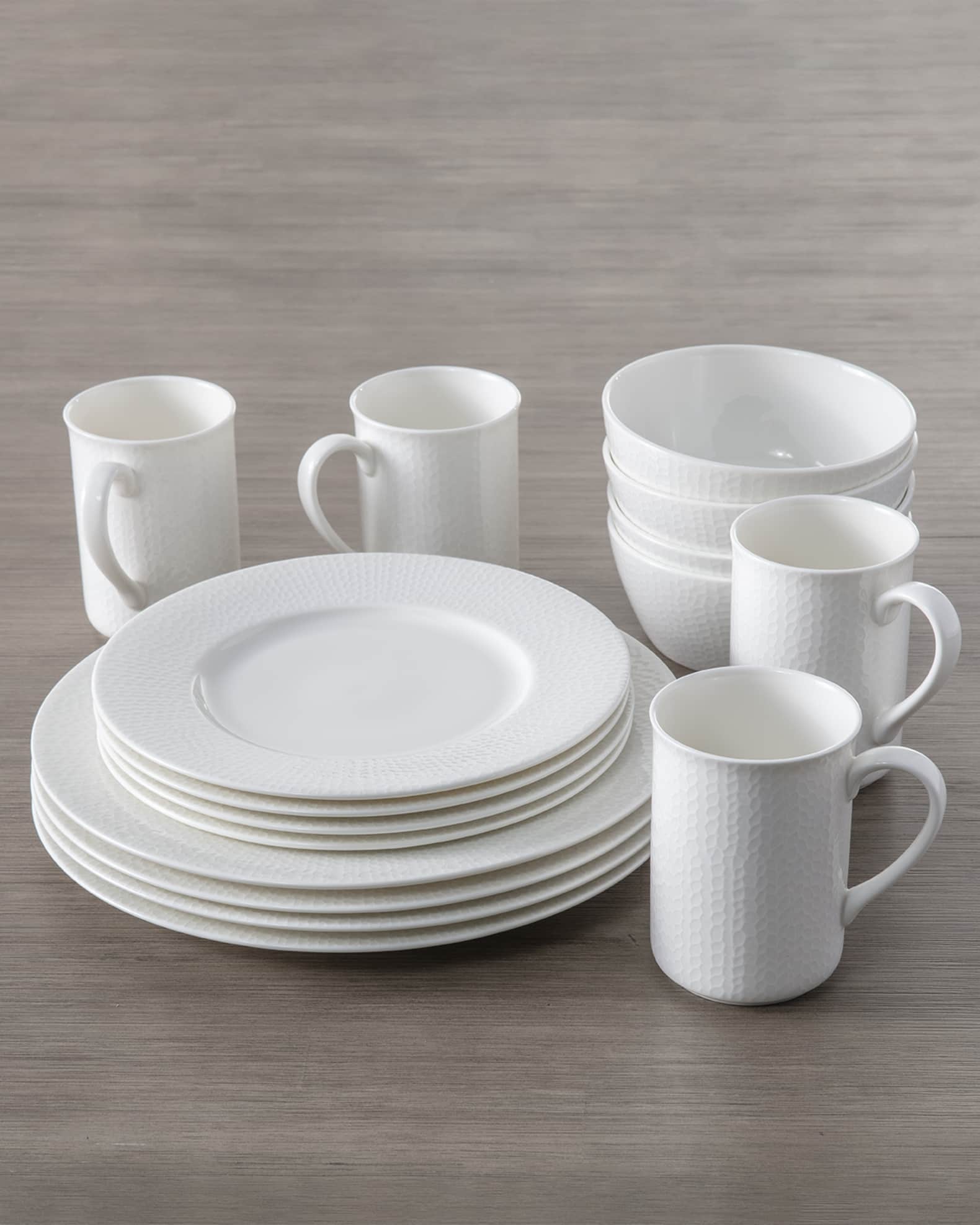 White embossed dinnerware best sale