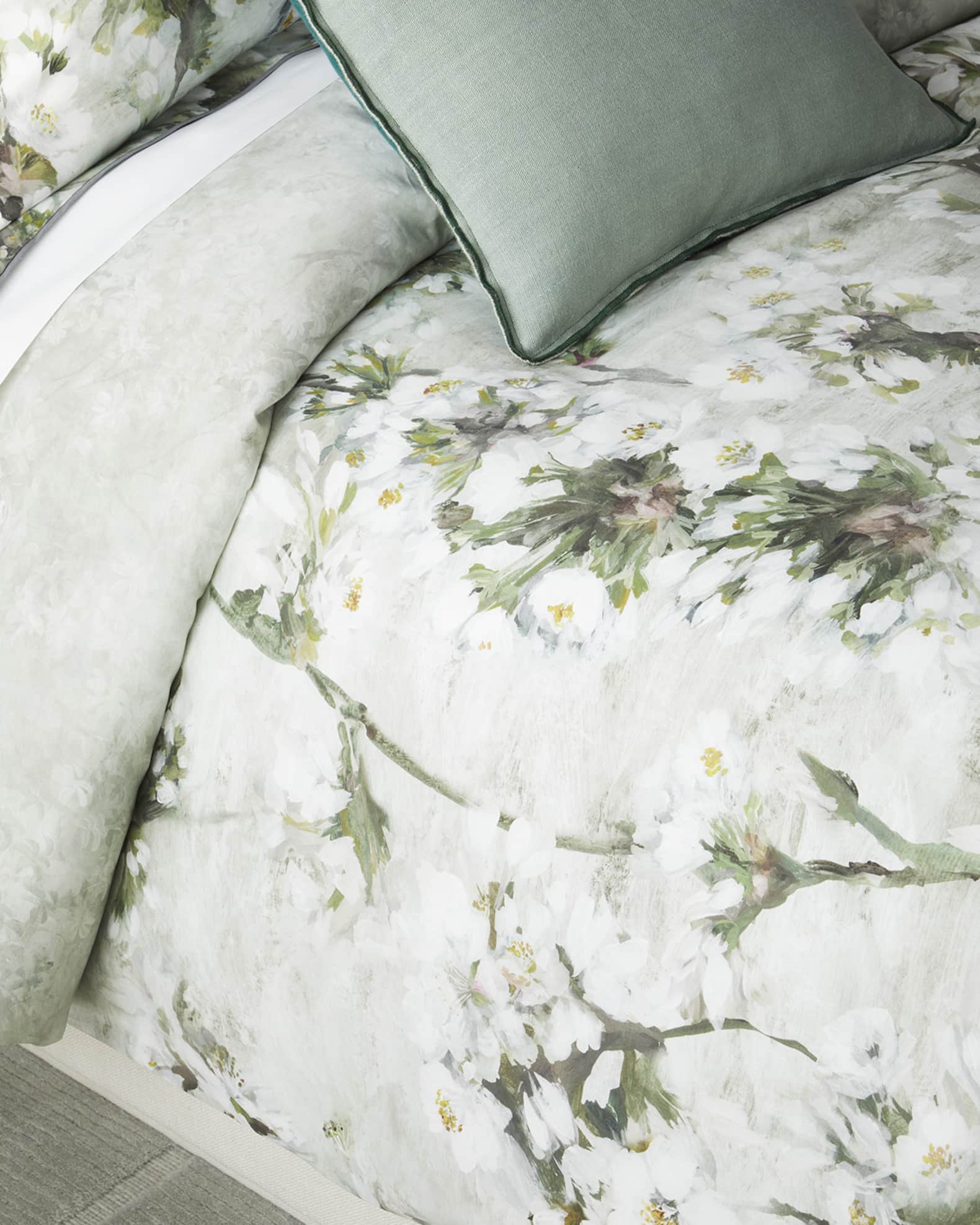Designers Guild Assam Blossom Dove Duvet, Queen Horchow