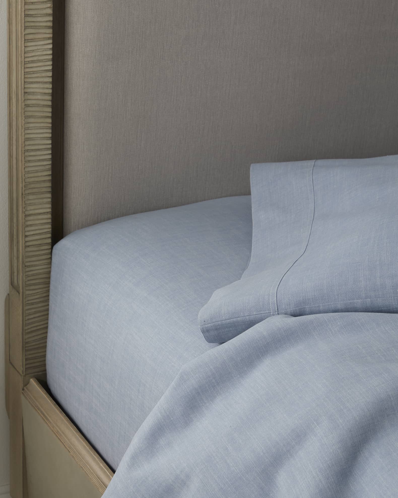 Ralph Lauren Home Workshirt Chambray Fitted Sheet, QUEEN Horchow