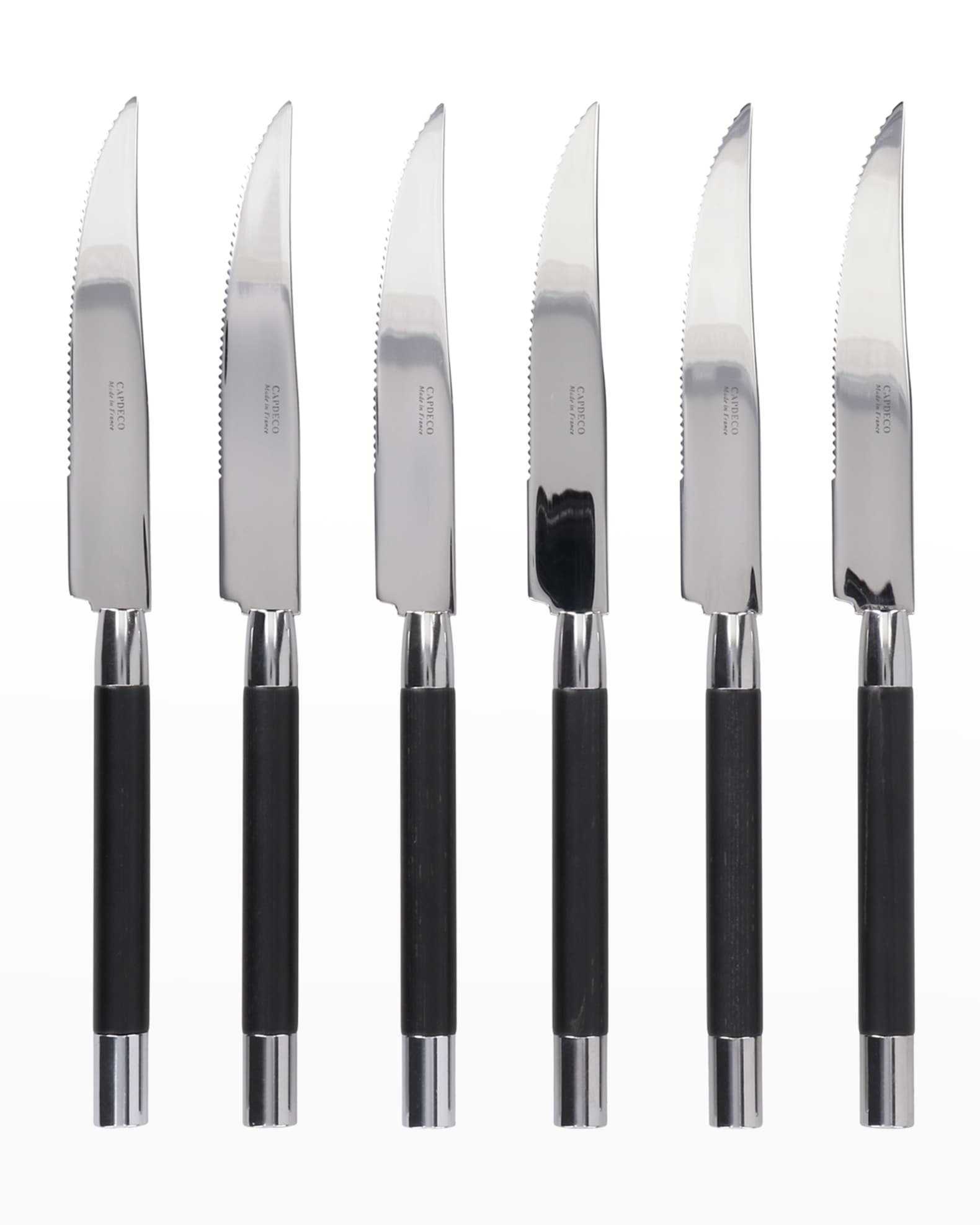Capdeco Conty 6Piece Steak Knives, Black Wood Horchow