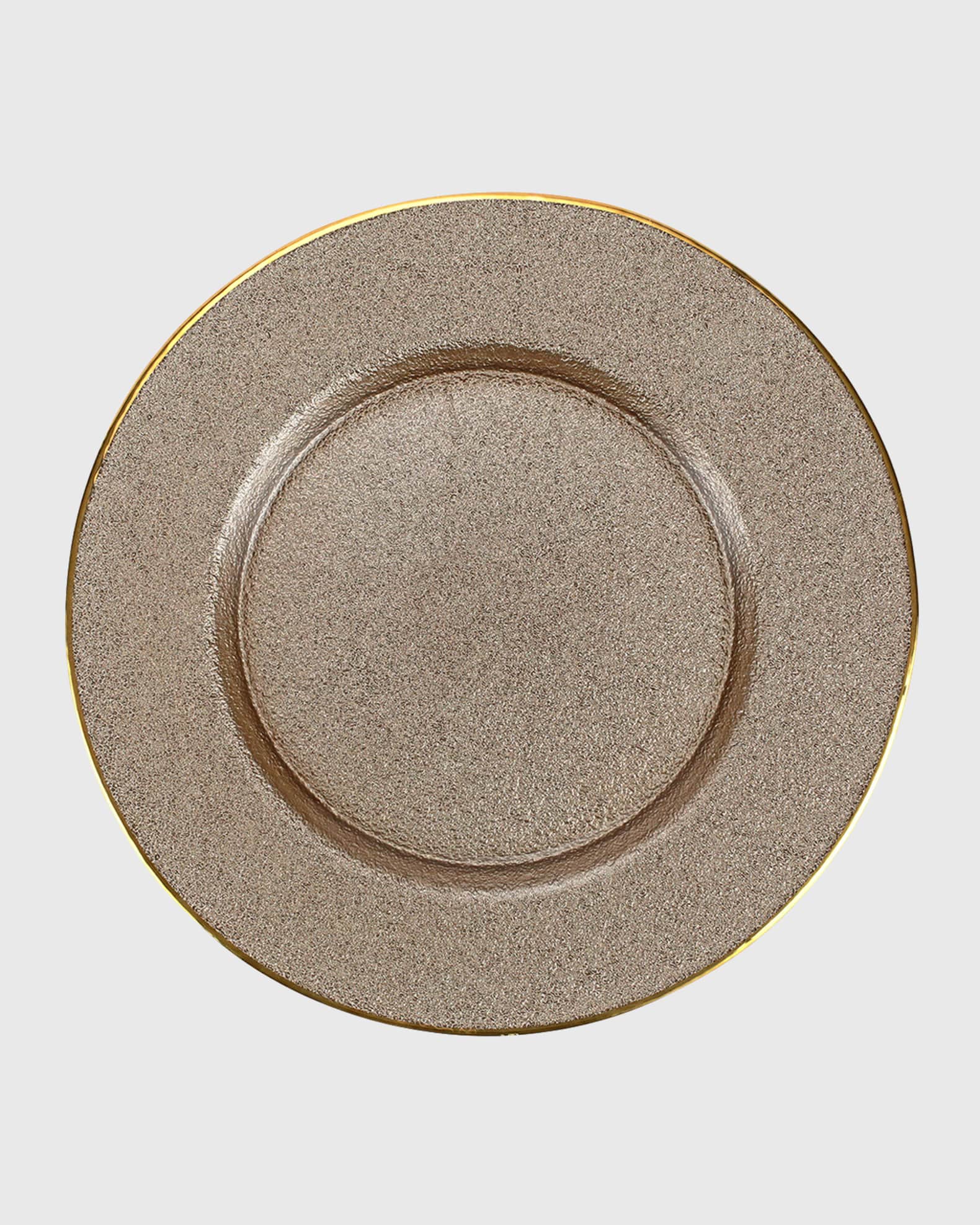 Vietri Metallic Glass Fawn Service Plate