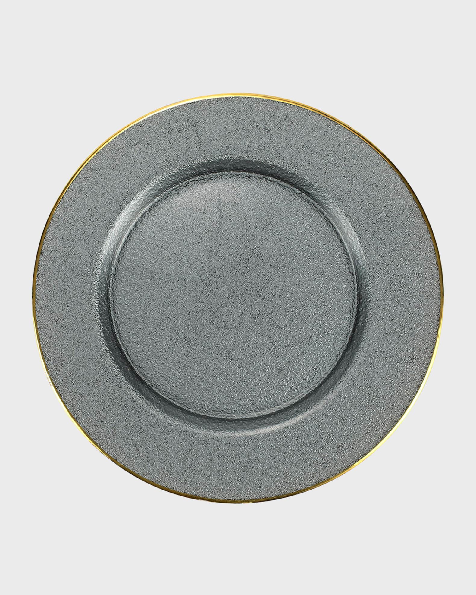 Vietri Metallic Glass Slate Service Plate
