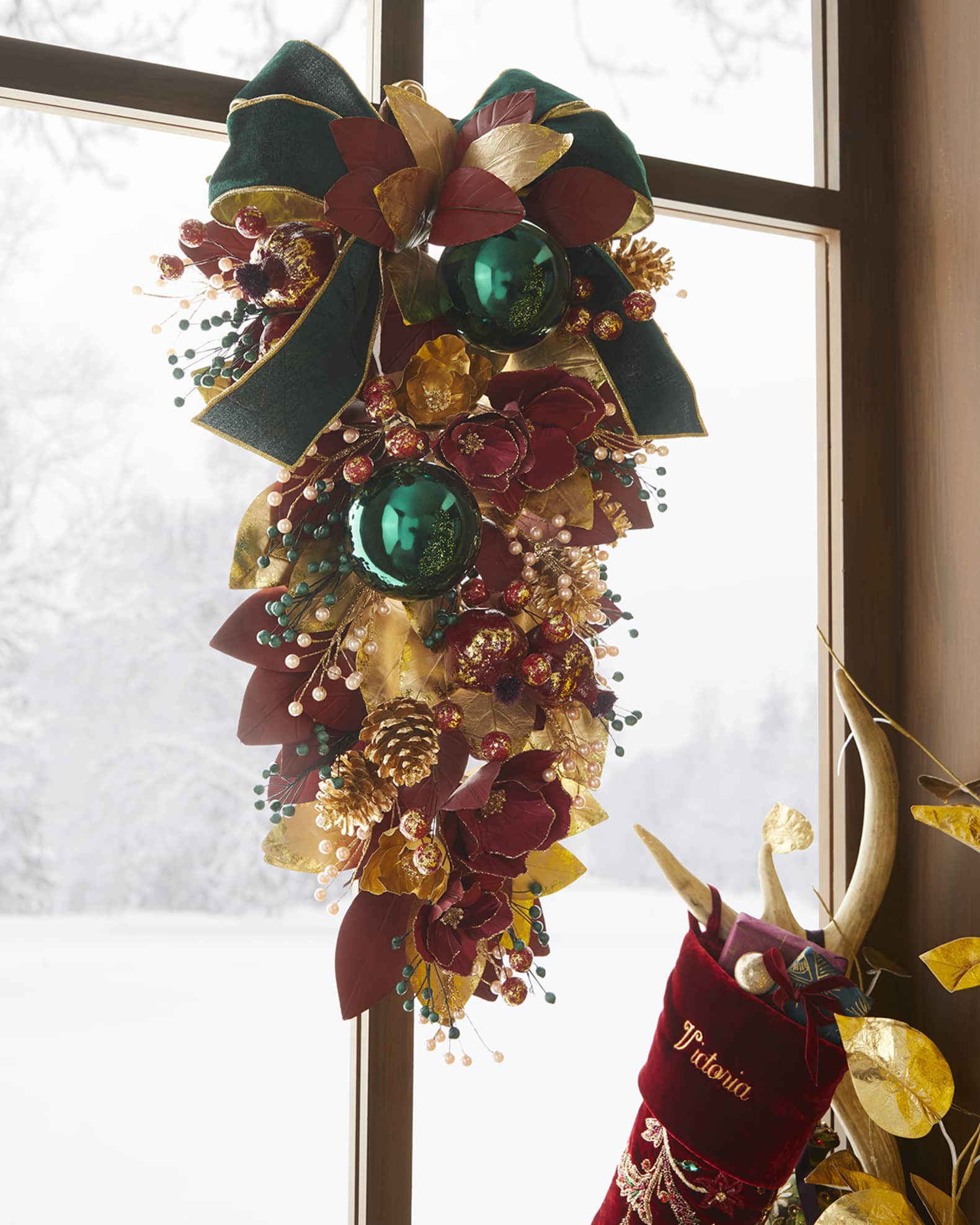 Neiman Marcus 30" Christmas Traditions Door Spray Horchow