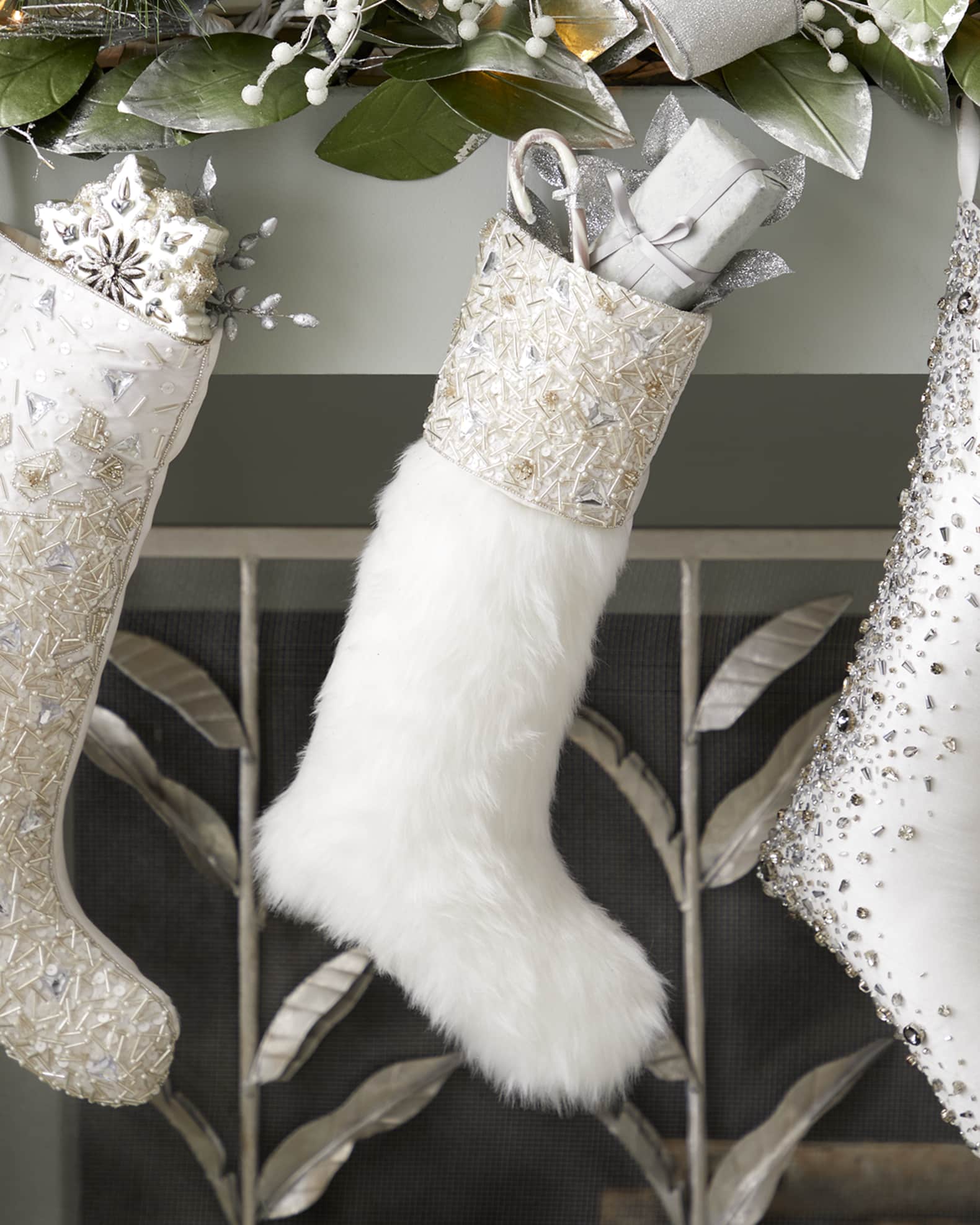 Kim Seybert Frost FauxFur Christmas Stocking Horchow