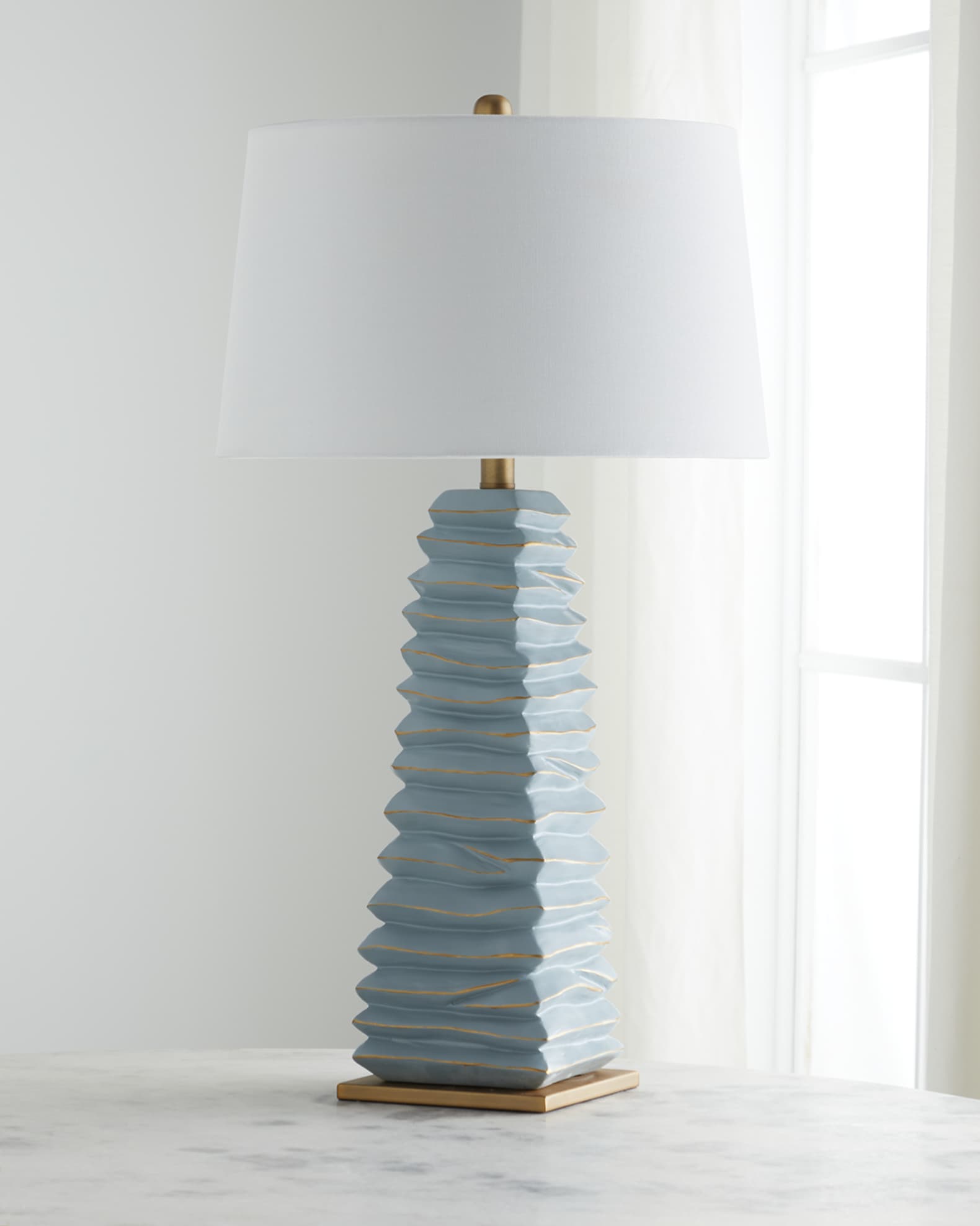 Carley Soft Teal Table Lamp Horchow