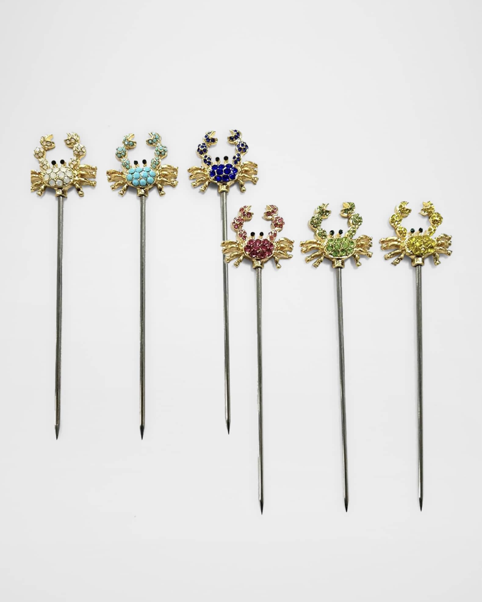 Joanna Buchanan Crab Cocktail Picks, Rainbow Set of 6 Horchow