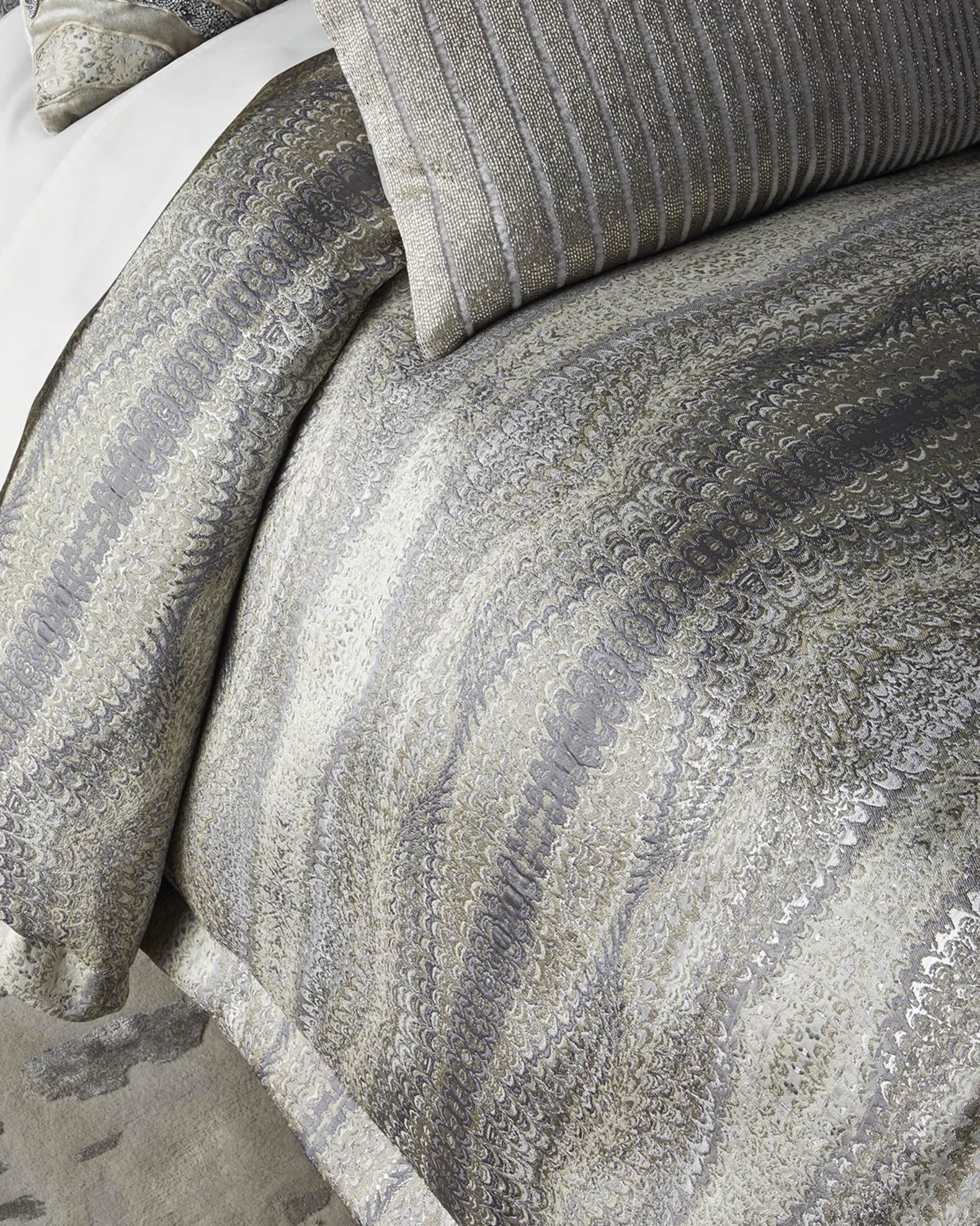 Callisto Home Avenida Silver Abstract Duvet, Queen Horchow
