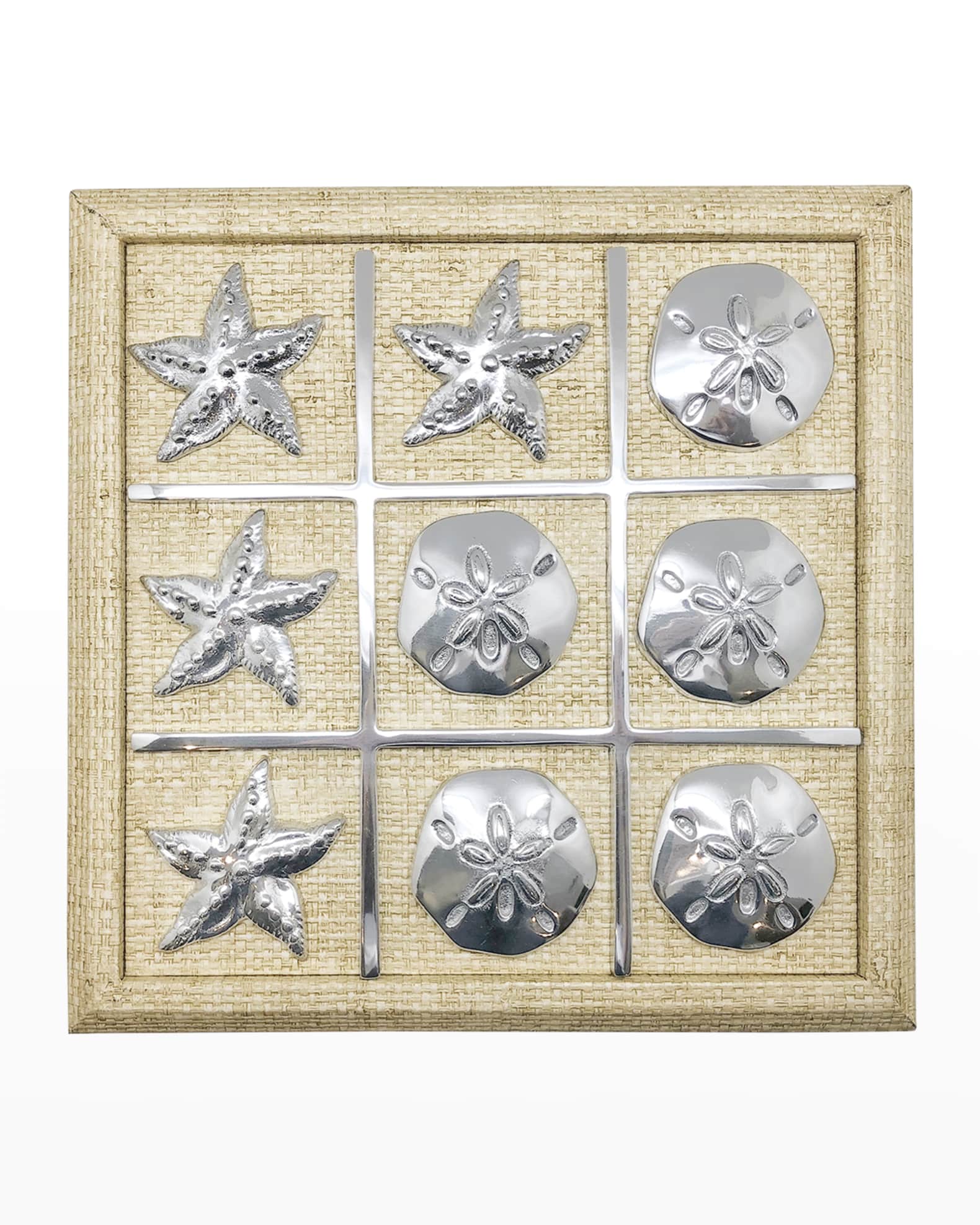 Mariposa Starfish & Sand Dollar Jute TicTacToe Set Horchow