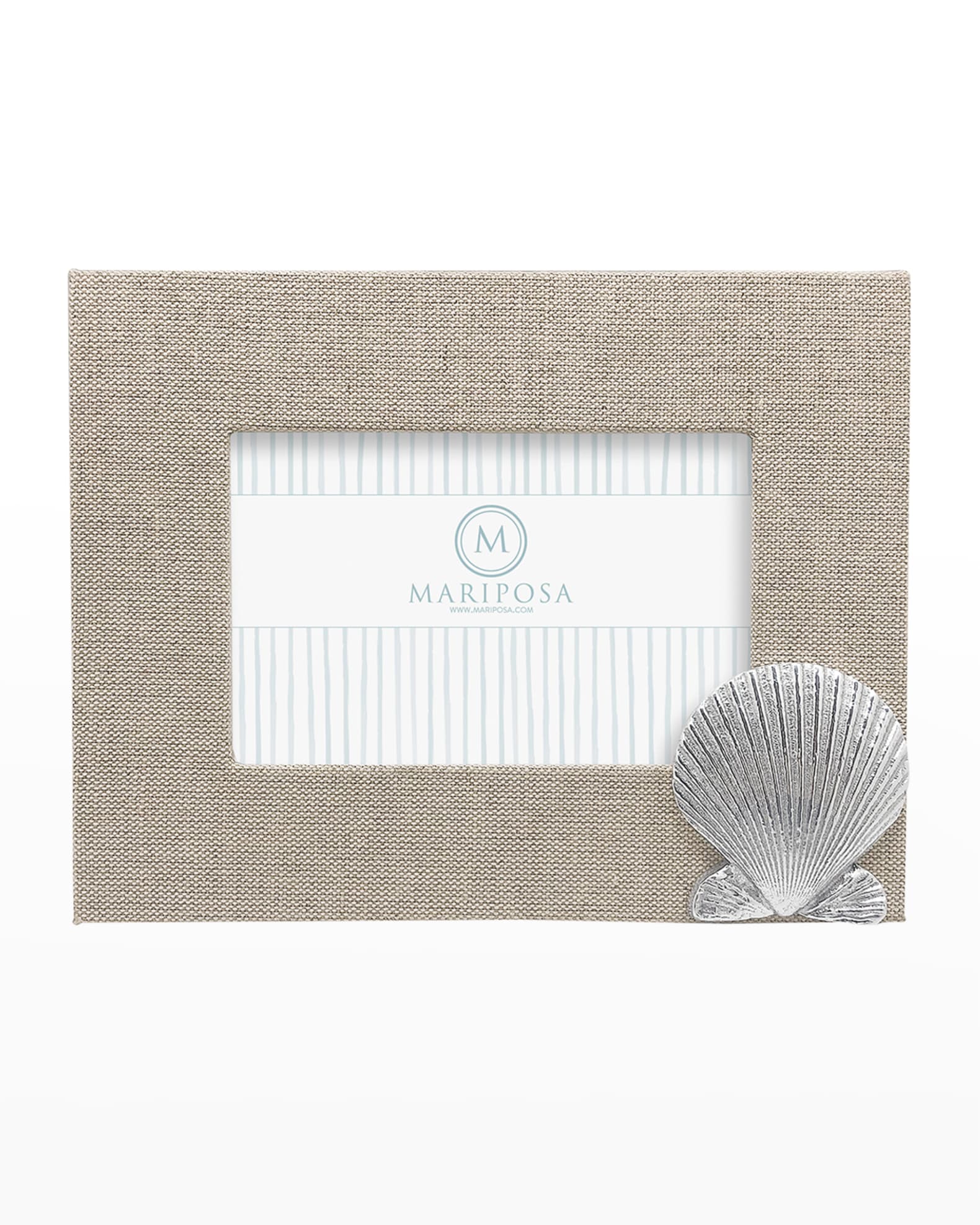 Mariposa Linen with Scallop Frame, 4" x 6" Horchow