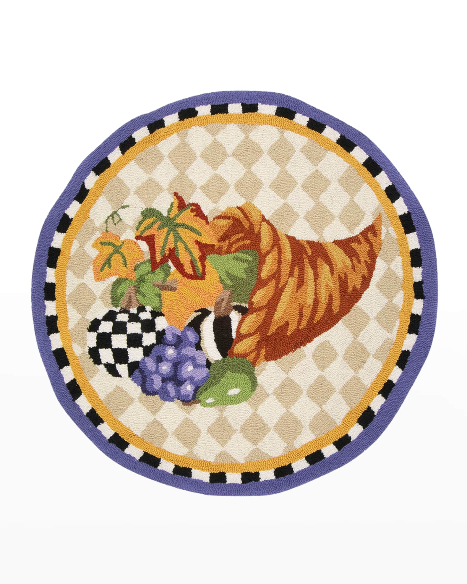 MacKenzieChilds 3' Cornucopia Round Rug Horchow
