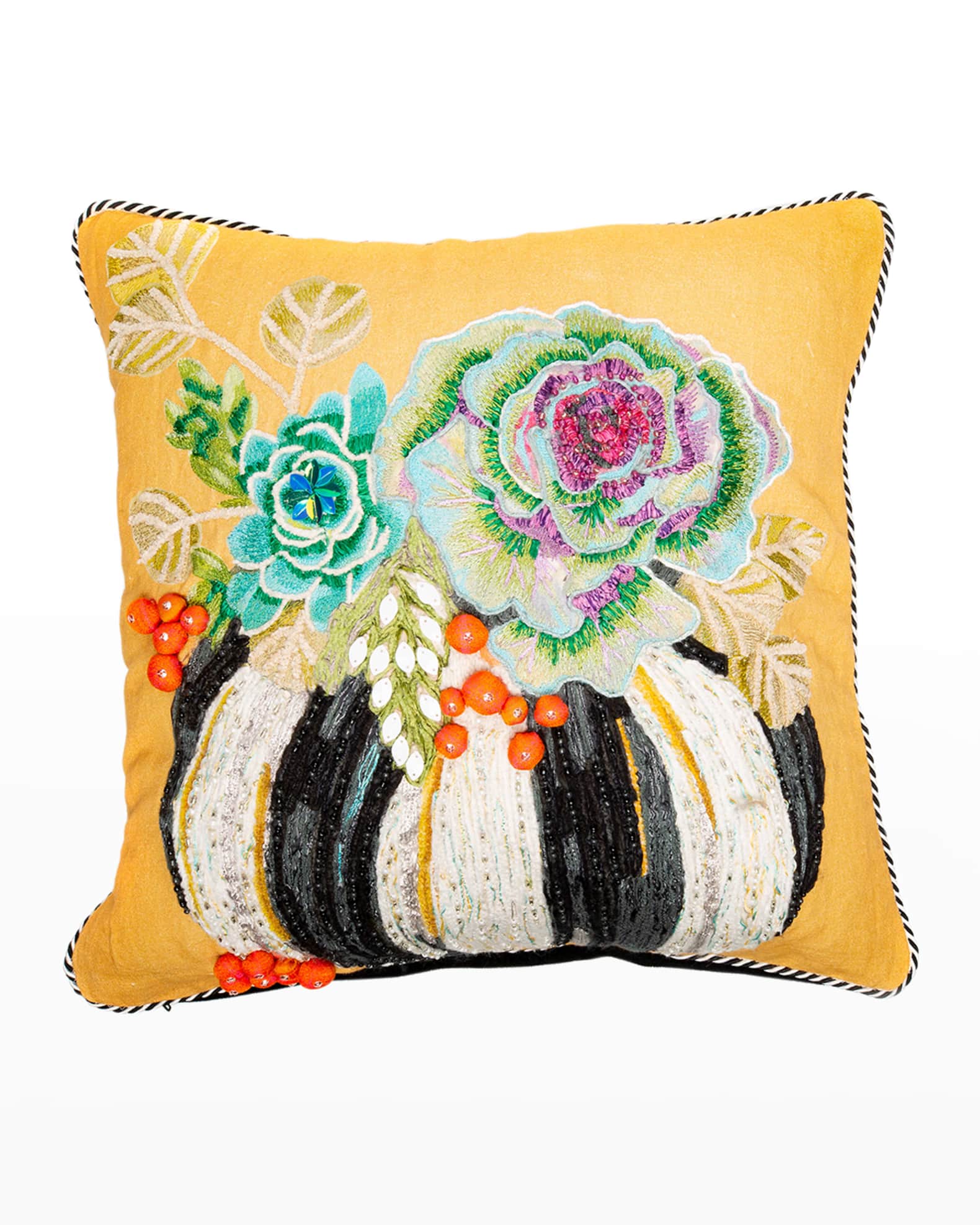 MacKenzie Childs Pumpkin Bouquet Pillow Horchow