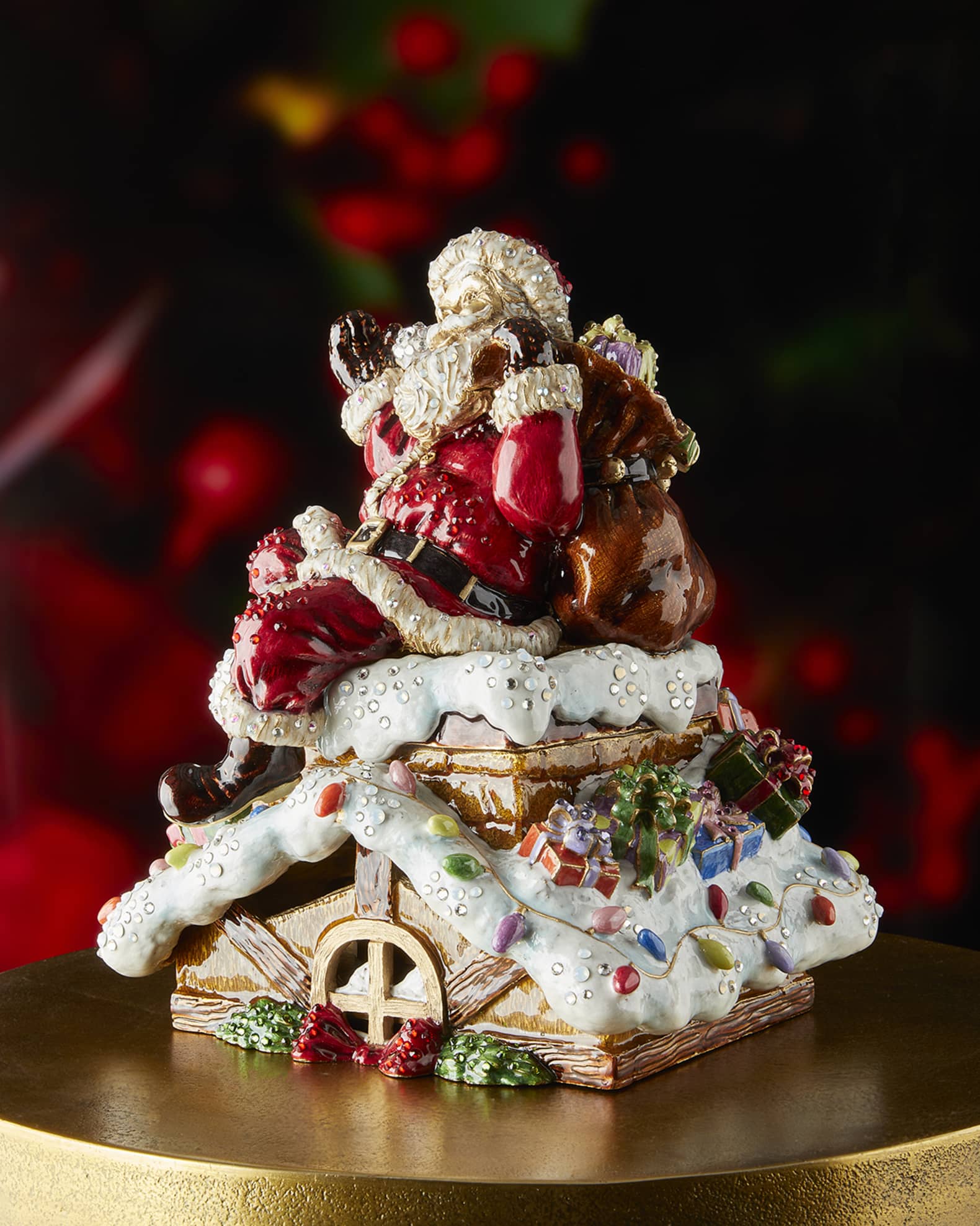 Jay Strongwater Rooftop Santa Music Figure 