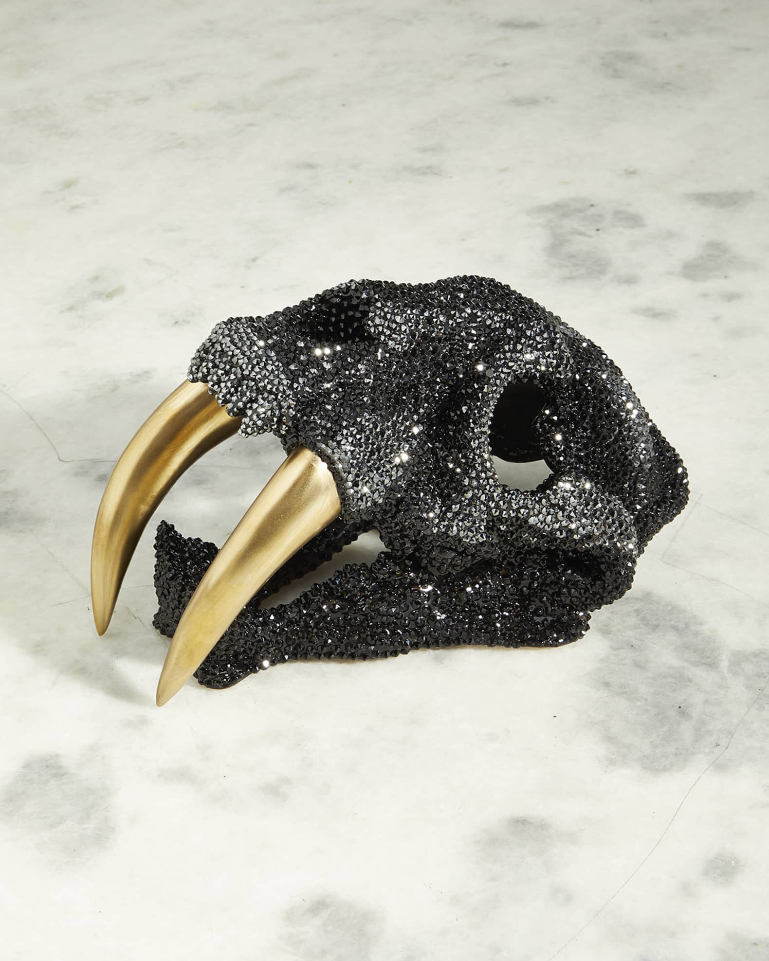 Jay Strongwater Luxe Sabertoothed Tiger Skull 