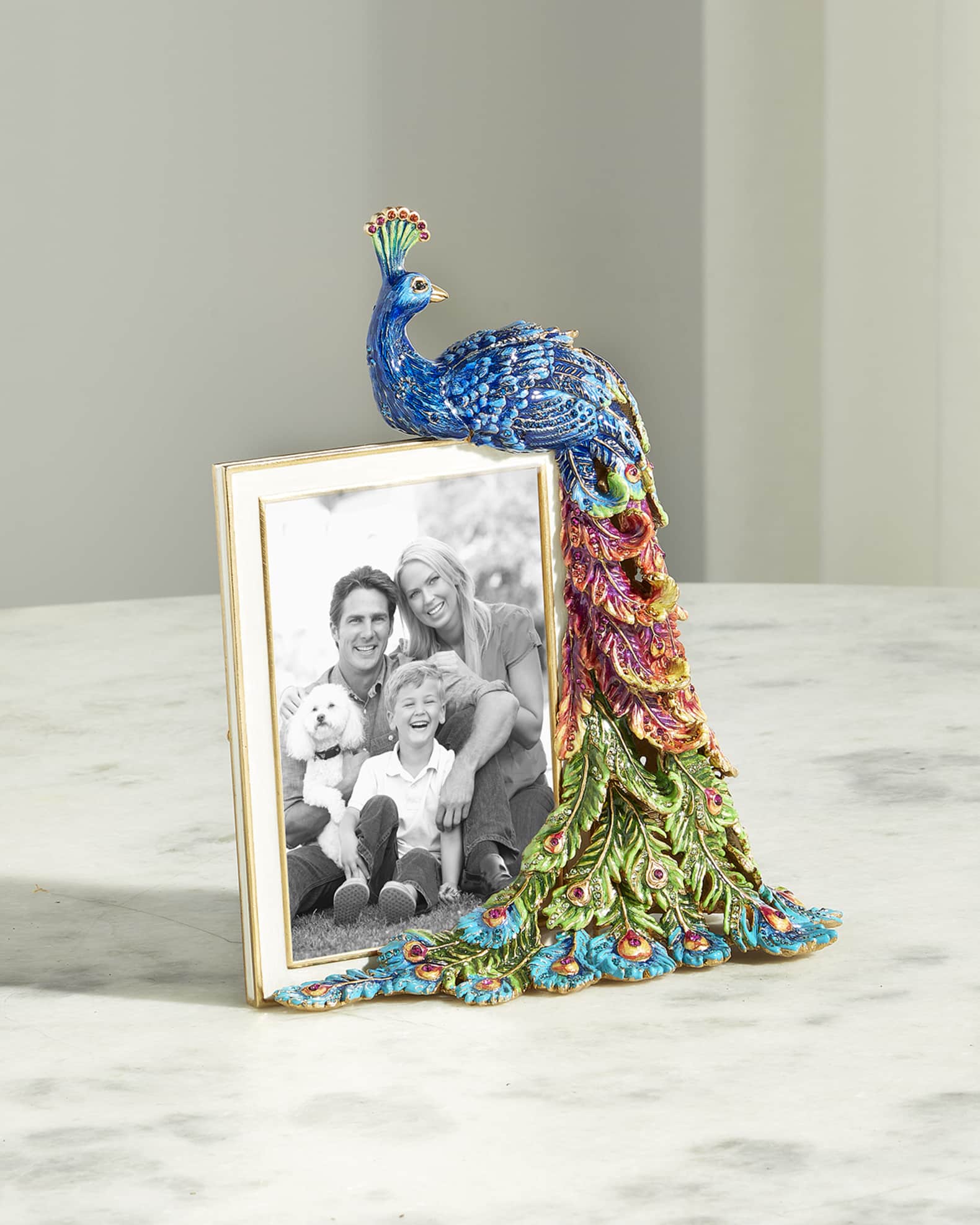 Jay Strongwater Rainbow Peacock Frame, 4" x 6"