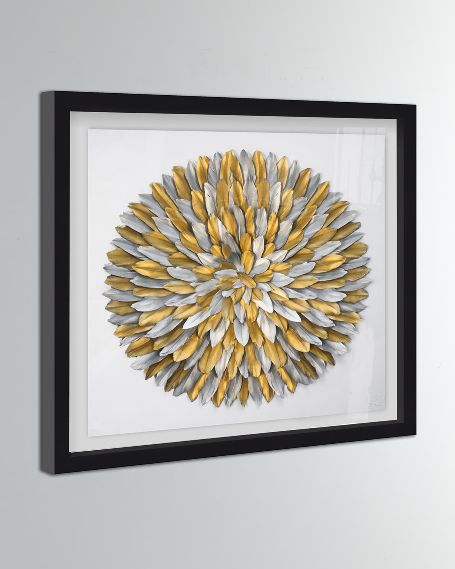 The Oliver Gal Artist Co. Silver and Gold Feather Circle, 32