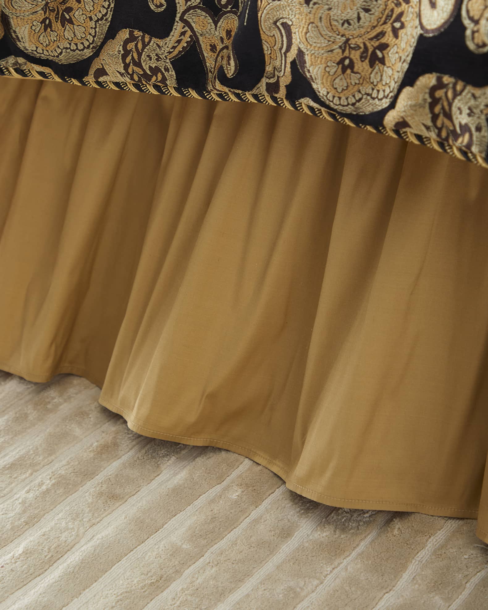 Gold bed skirt queen cheap