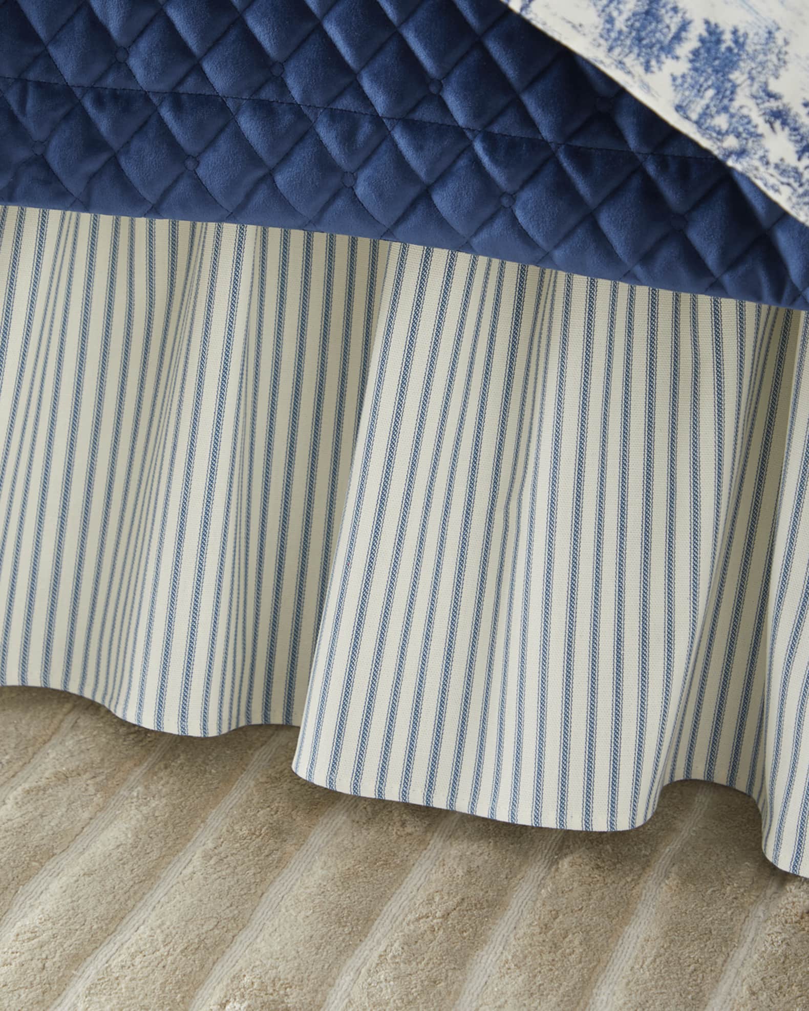 Striped bed online skirt queen