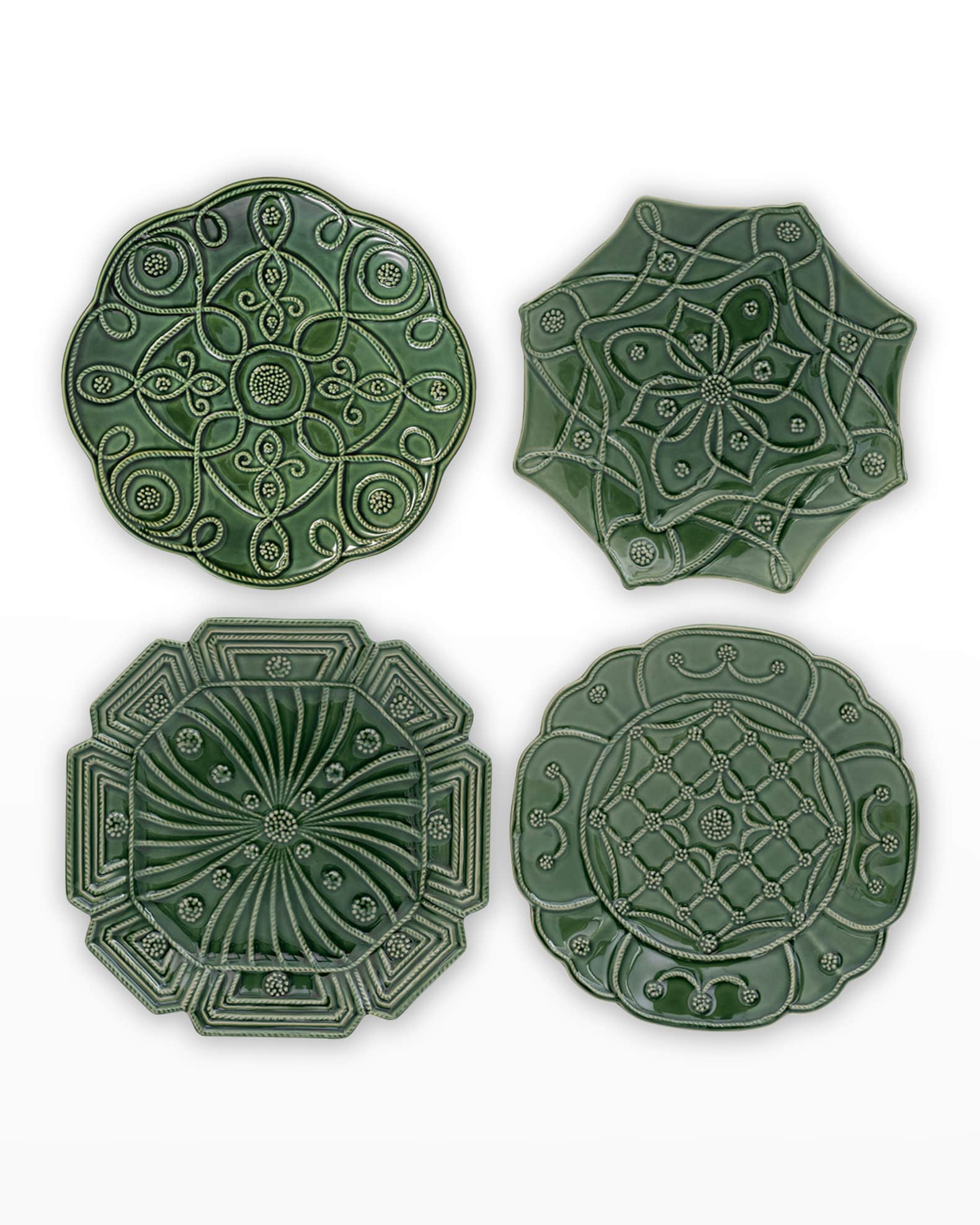 Juliska x Veronica Beard Jardins du Monde Green Party Plates, Set of 4