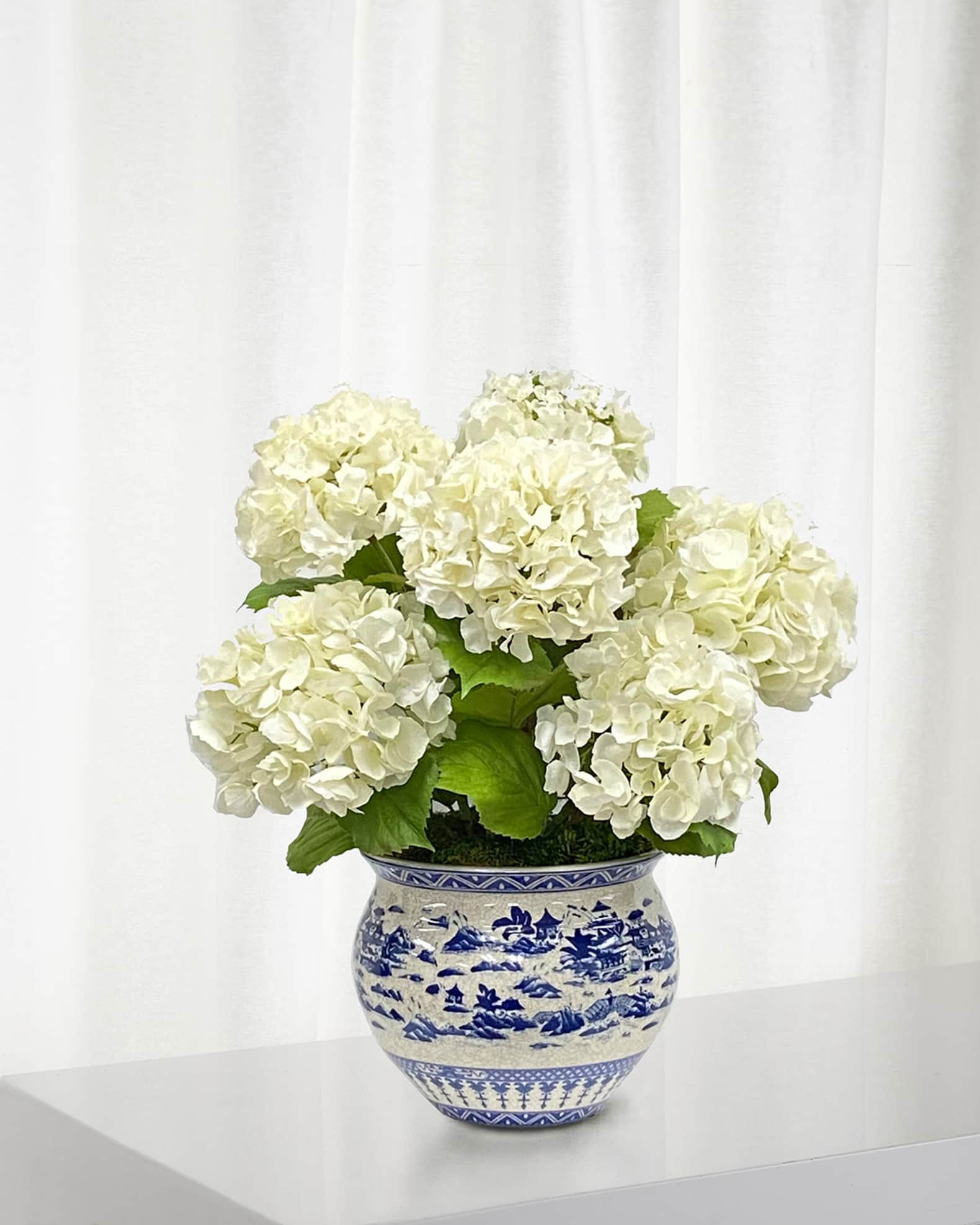 Winward Home Faux Hydrangeas in Planter 