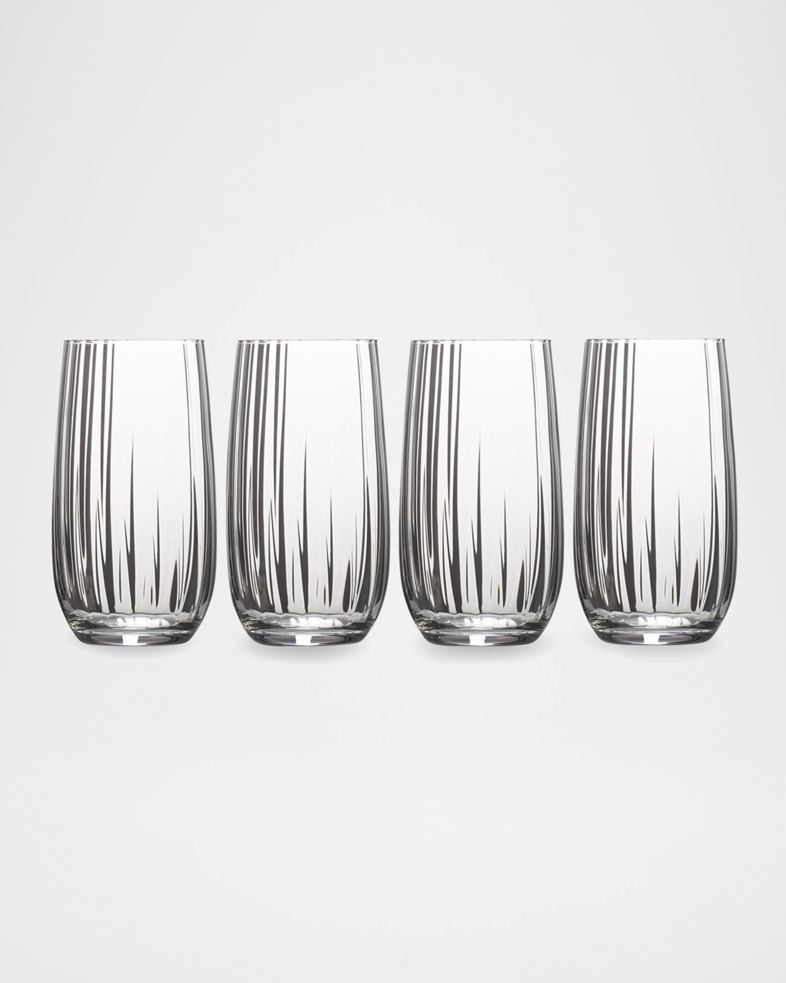 Modern Optic Highball Glasses, Set of 4