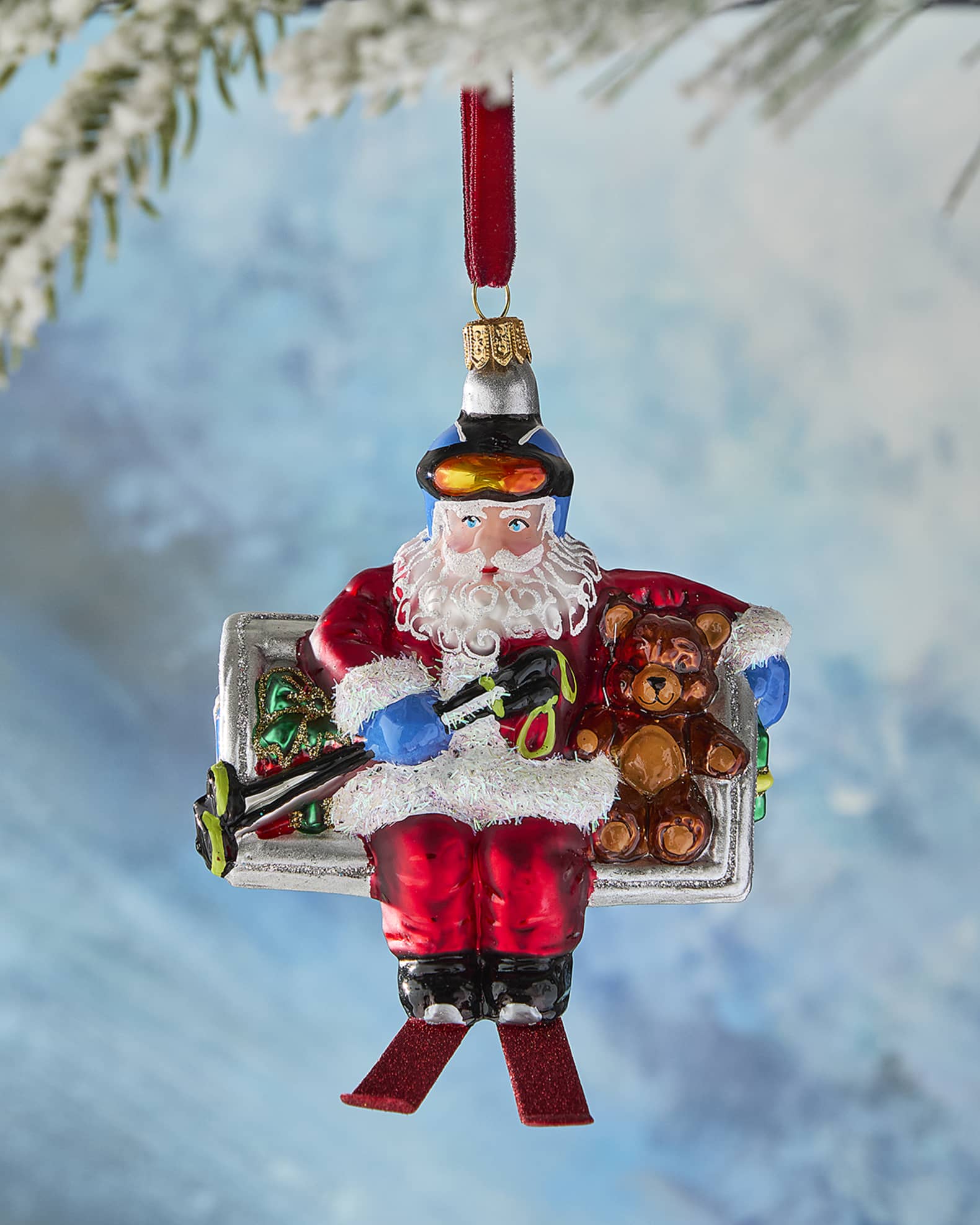 Santa on Skis Ornament (Set of 6) main image 1