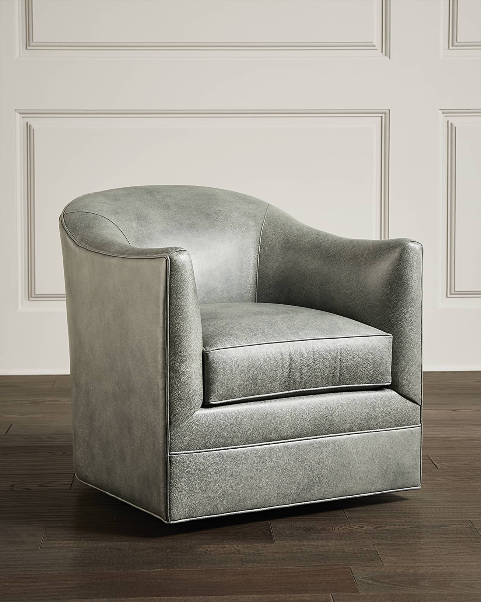 Hooker Furniture Gideon Leather Swivel Club Chair 