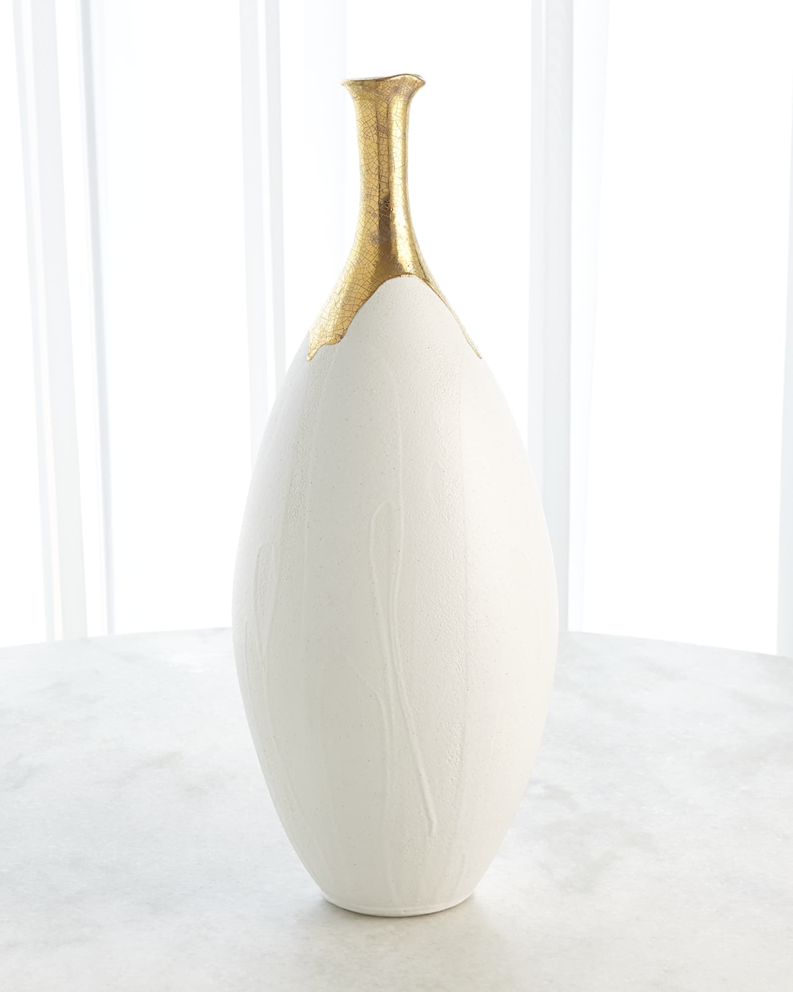 Global Views Dipped Golden Crackle 24.3" Slender Vase Horchow