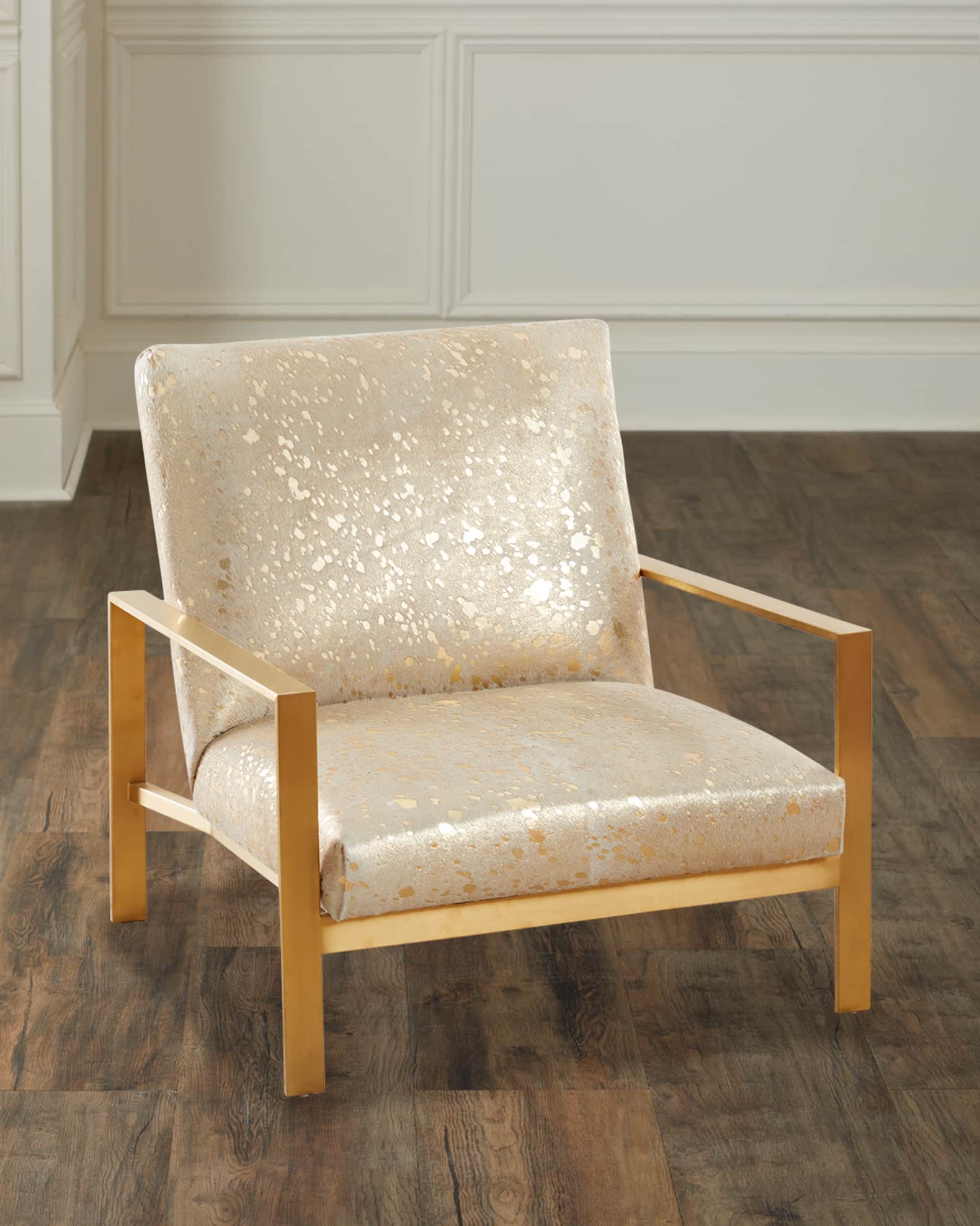 Gold metal frame chair best sale