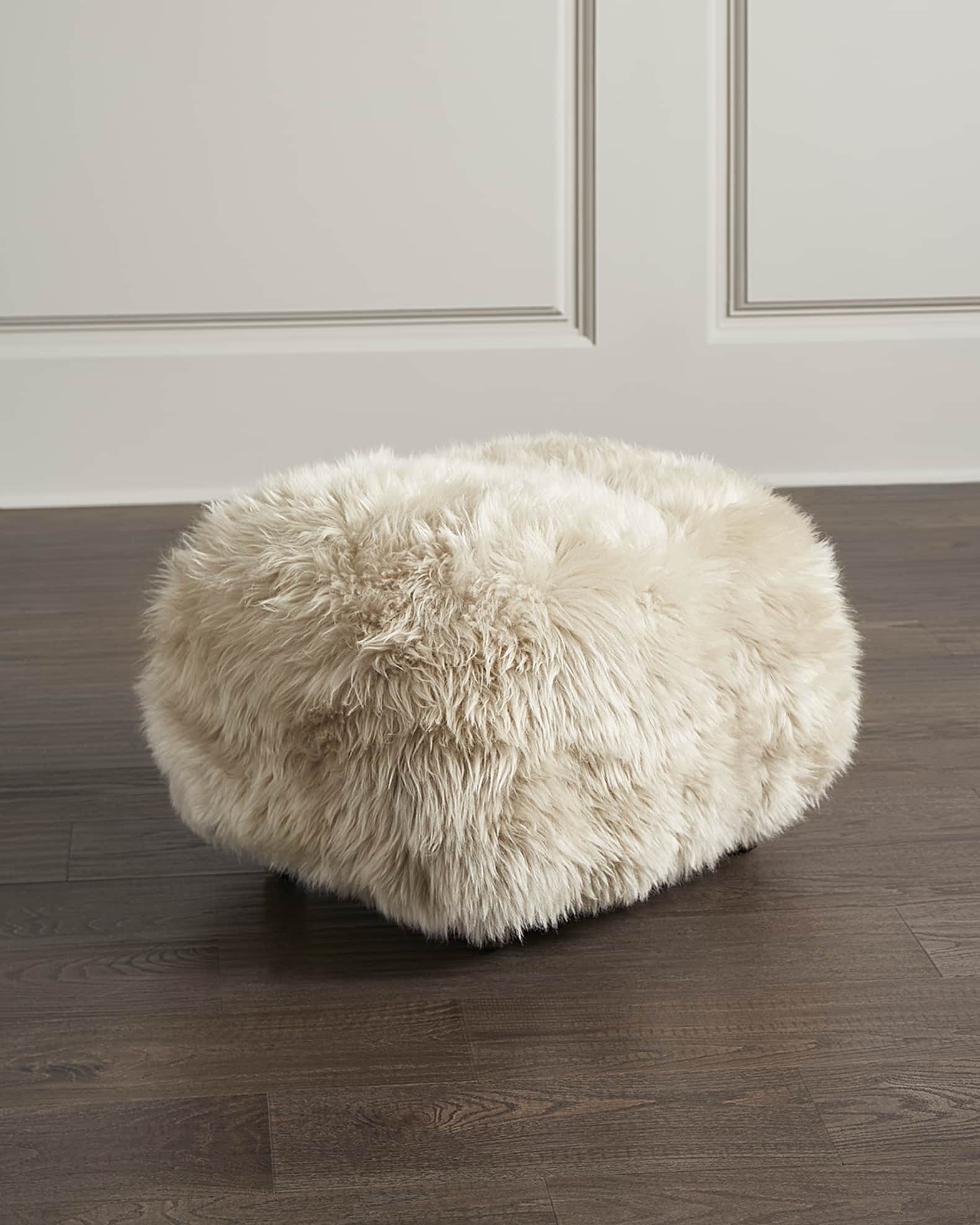 Sheepskin ottoman sale